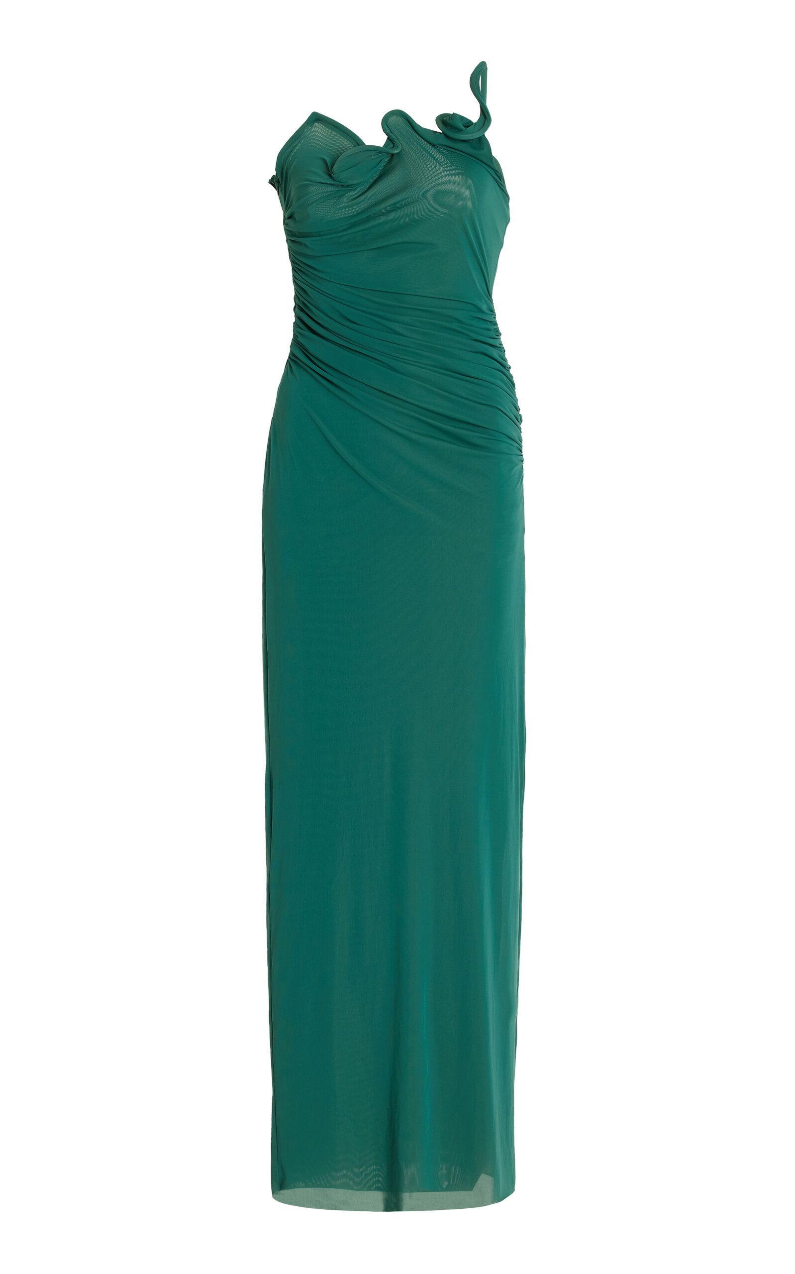 Christopher Esber Venus Sculpted One-shoulder Maxi Dress In Green
