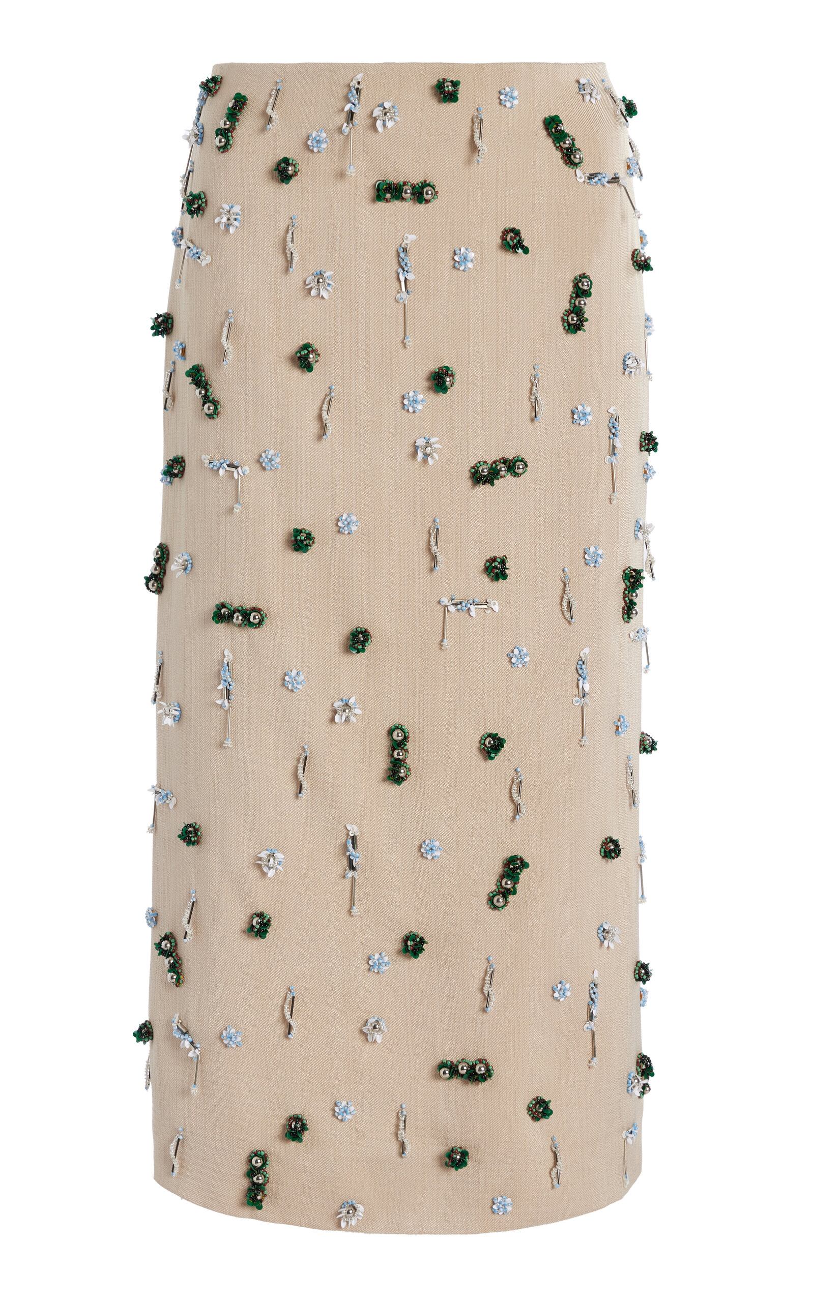 Christopher Esber Embla Beaded Woven Midi Skirt - Neutral