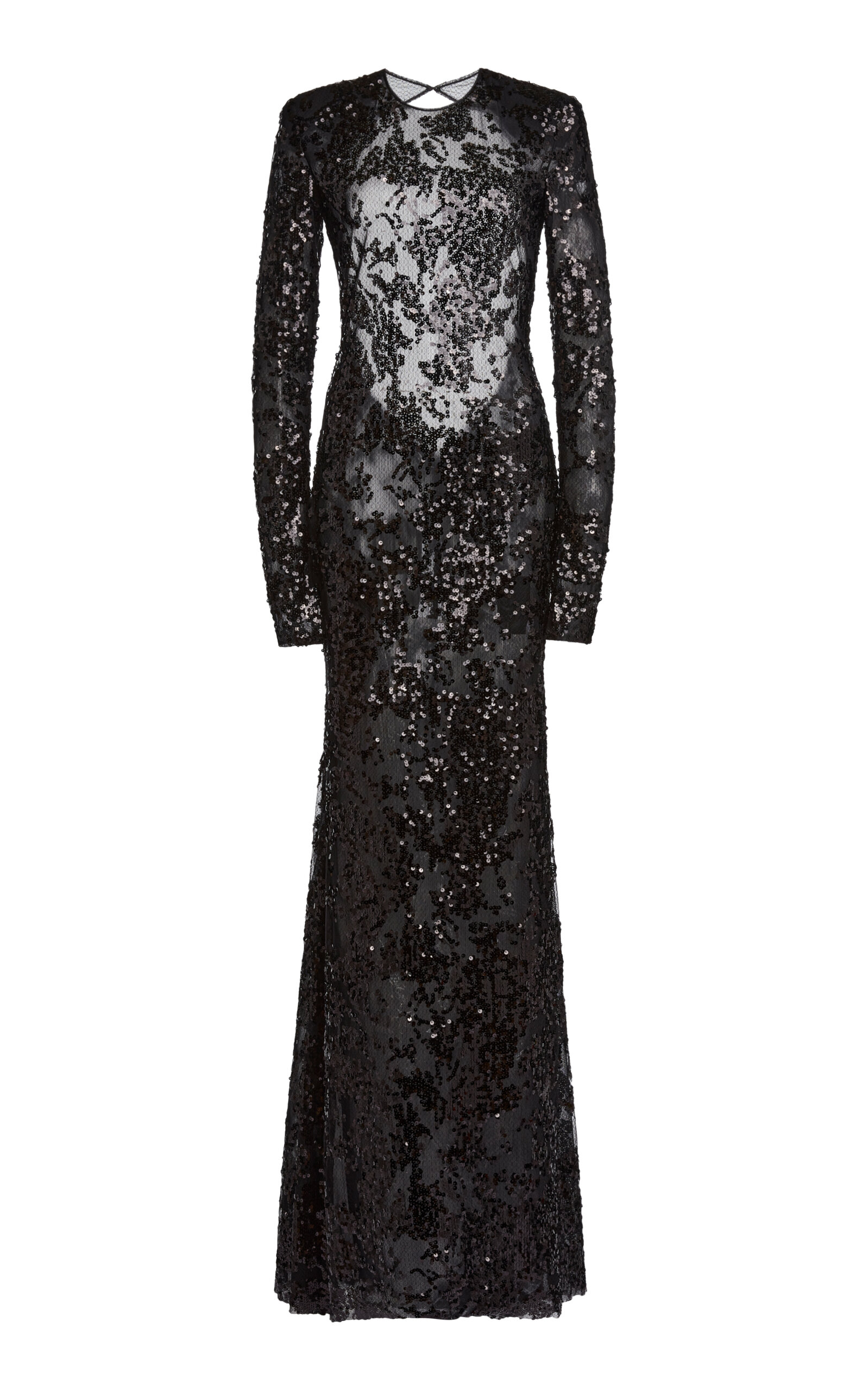 Victoria Beckham Backless Sequin Gown