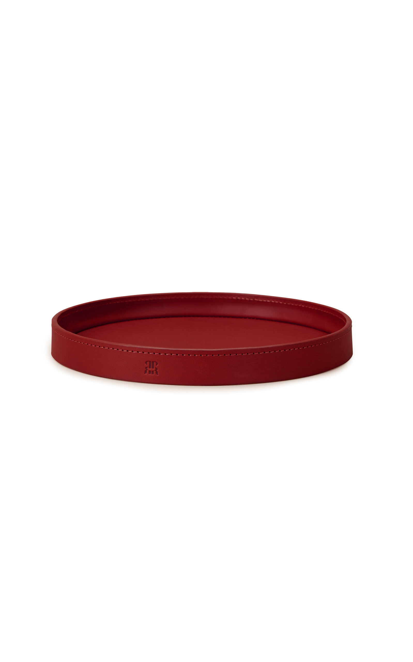 Paradise Row Leather Tray In Burgundy
