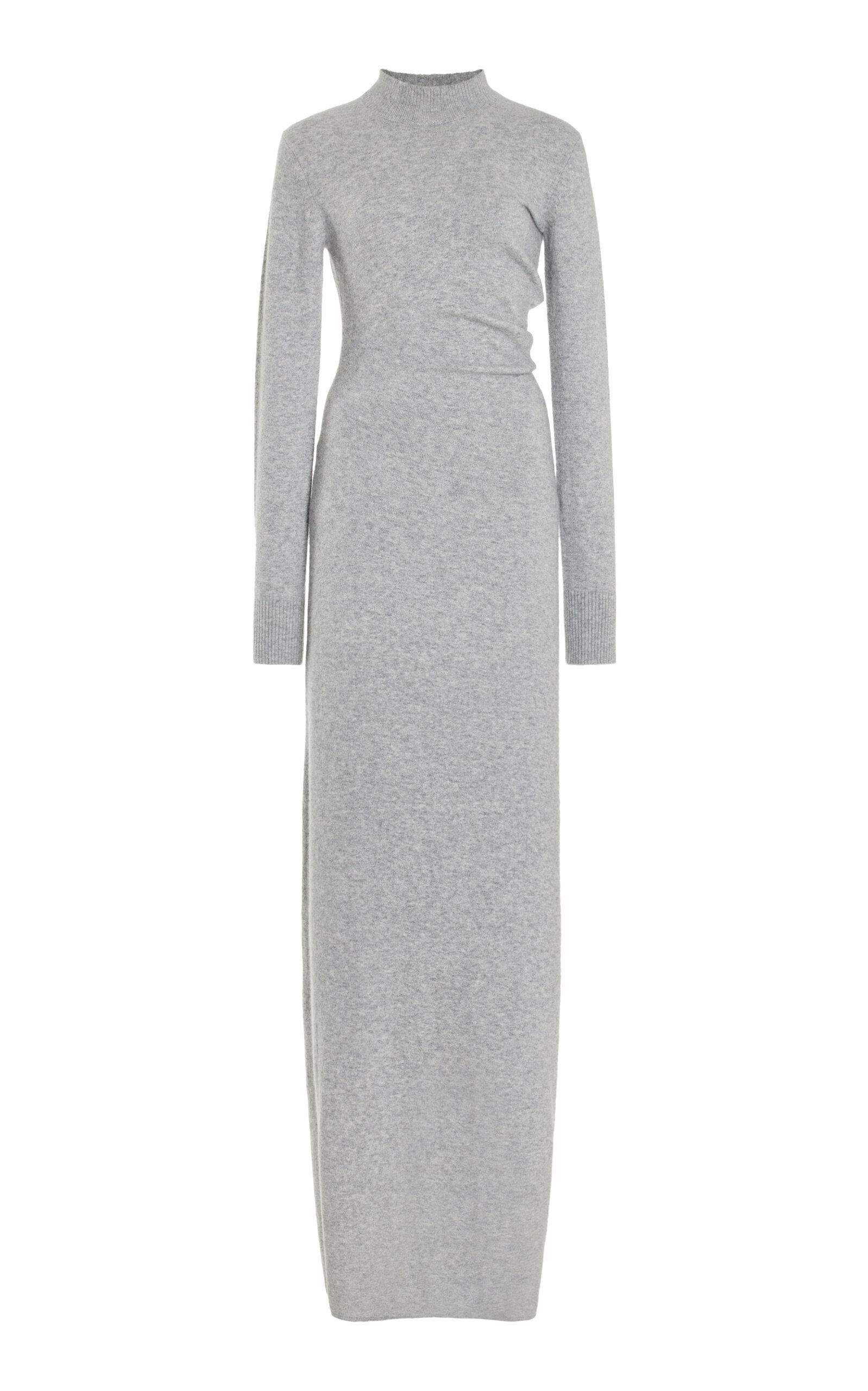 Proenza Schouler Annette Long-sleeve Cashmere Silk Maxi Dress In Grey