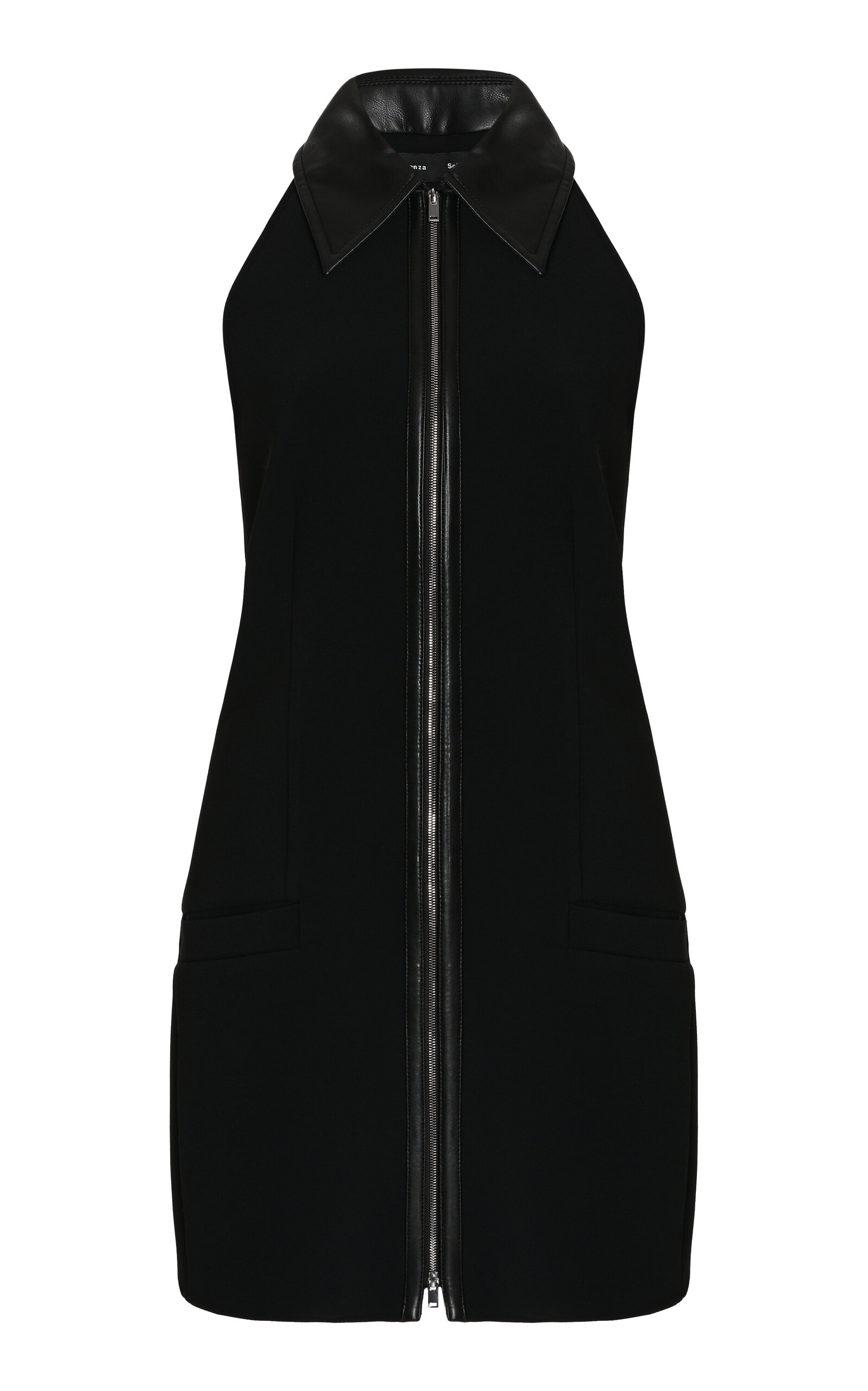 Shop Proenza Schouler Emi Zipped Suiting Mini Dress In Black