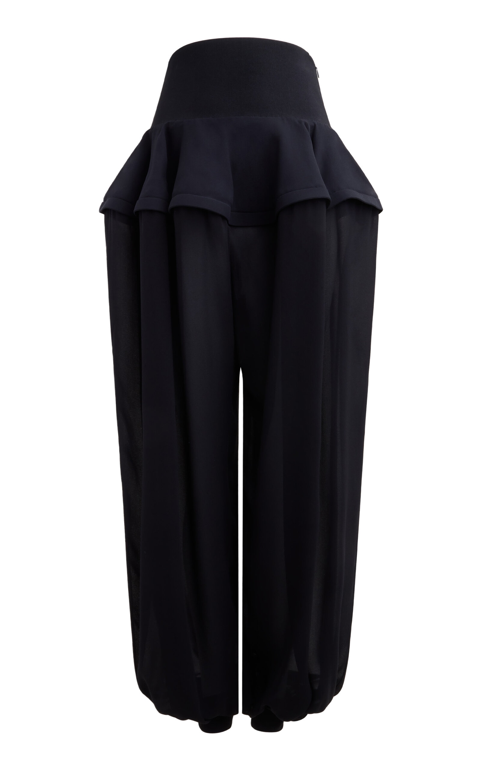 Alaïa Peplum Crepe Pants In Black