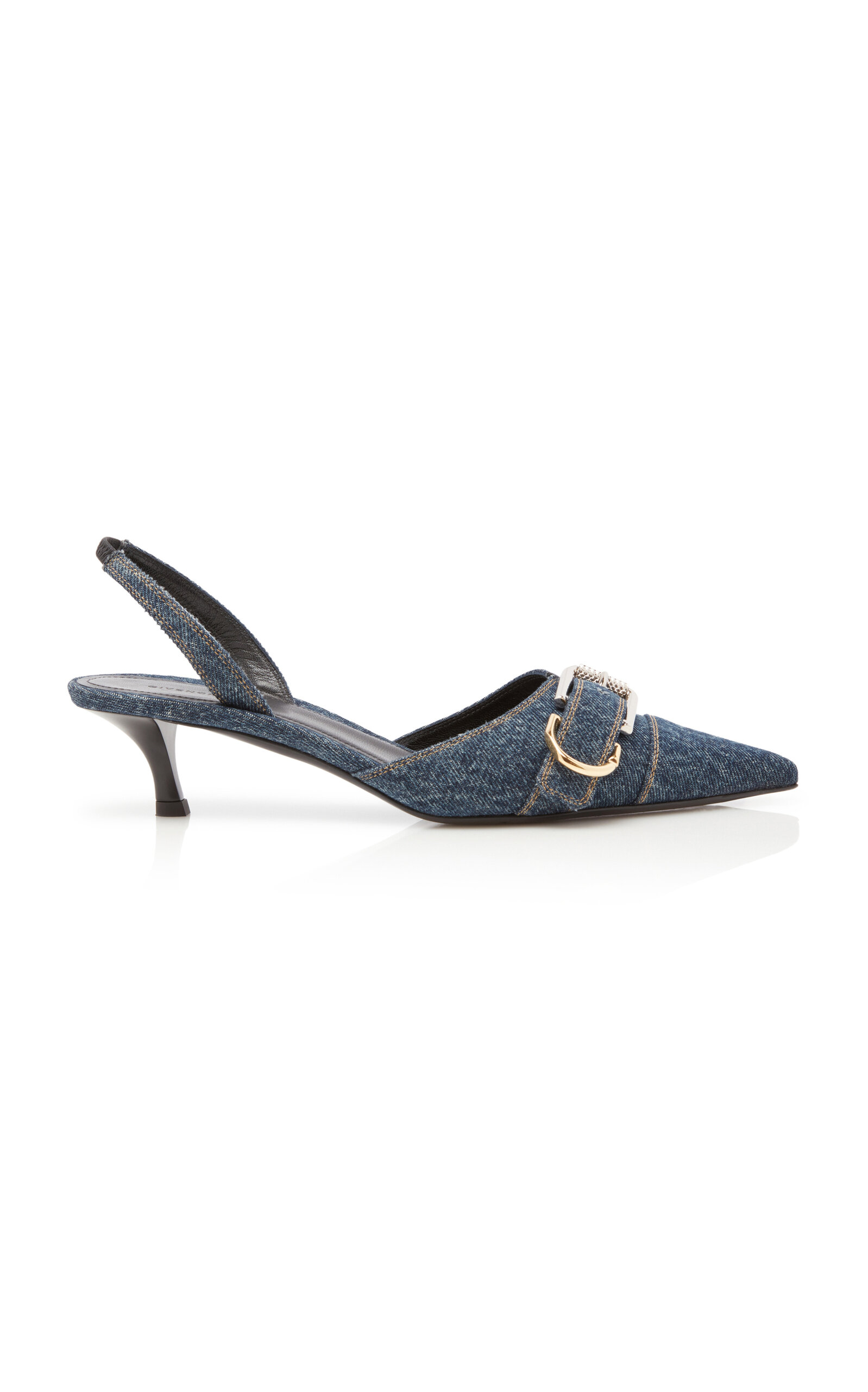 Givenchy Voyou Denim Slingback Pumps - Blue