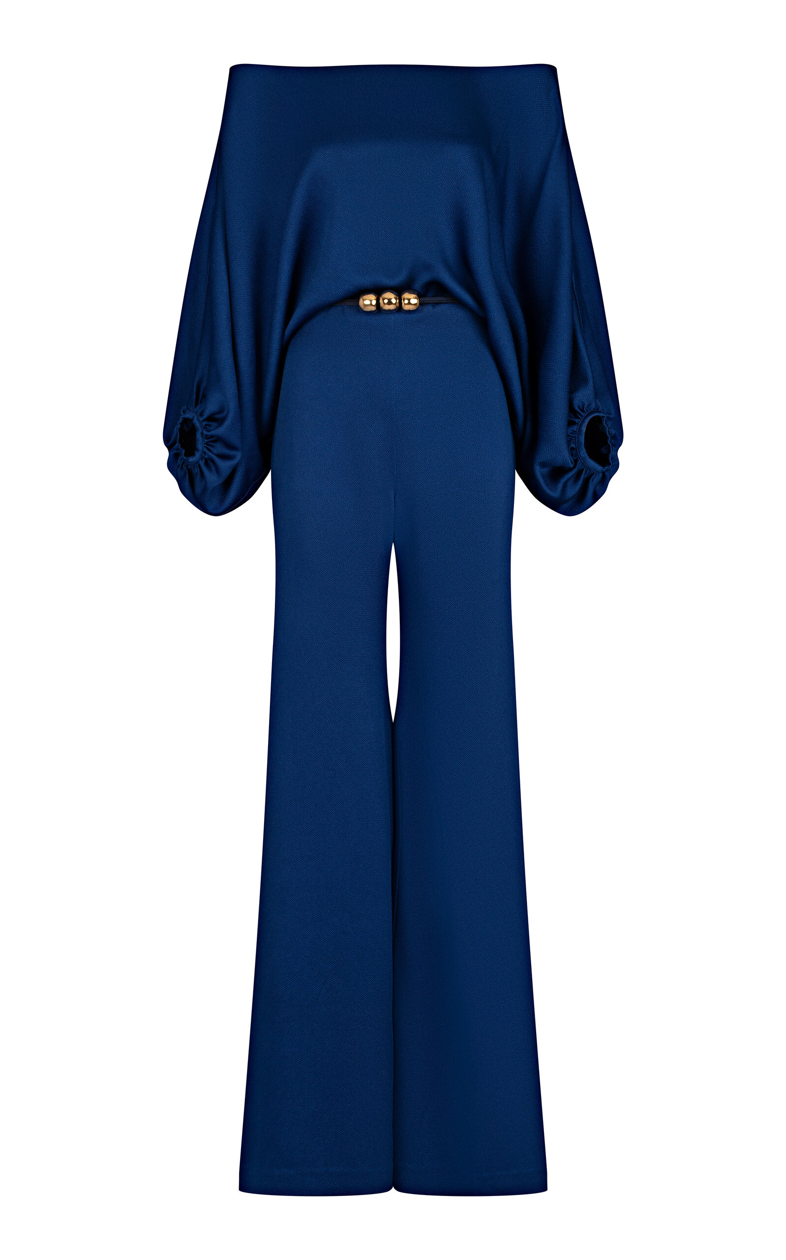 Silvia Tcherassi Theresa Off-The-Shoulder Satin Jumpsuit - Blue - XS