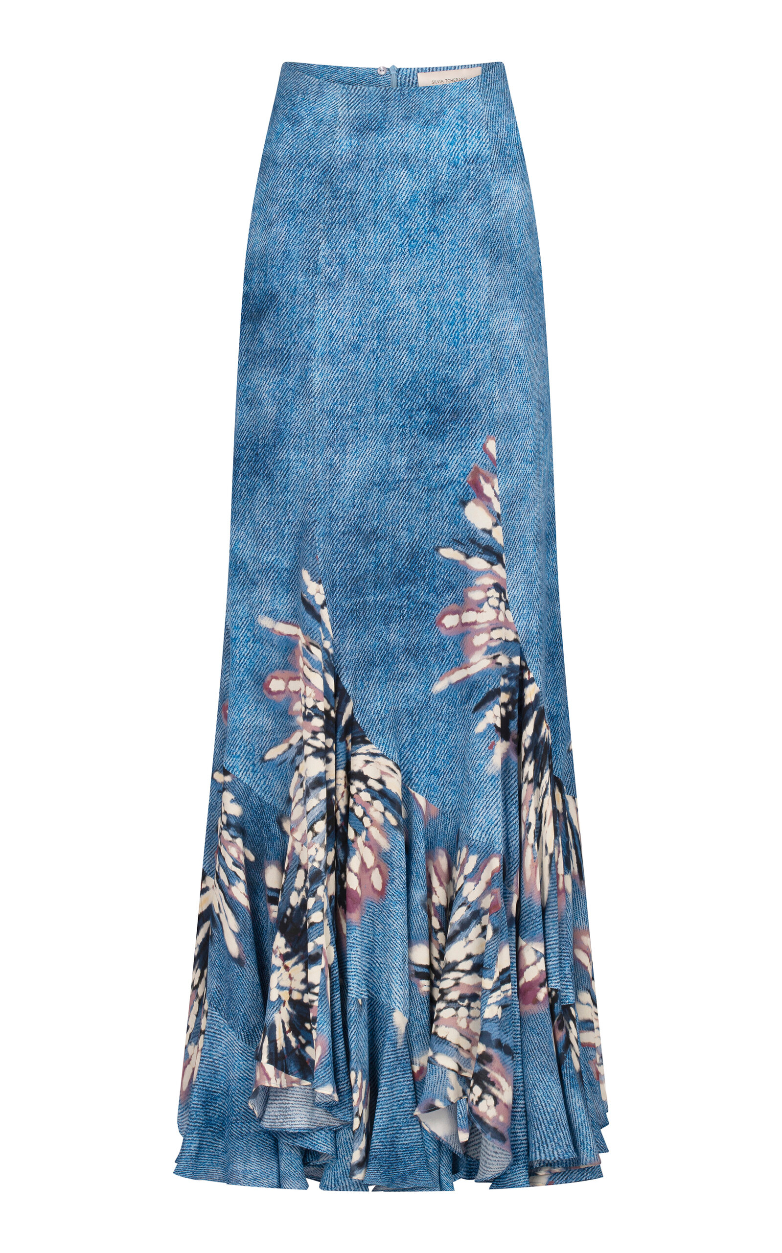 Silvia Tcherassi Florina Printed Maxi Skirt - Blue - XS