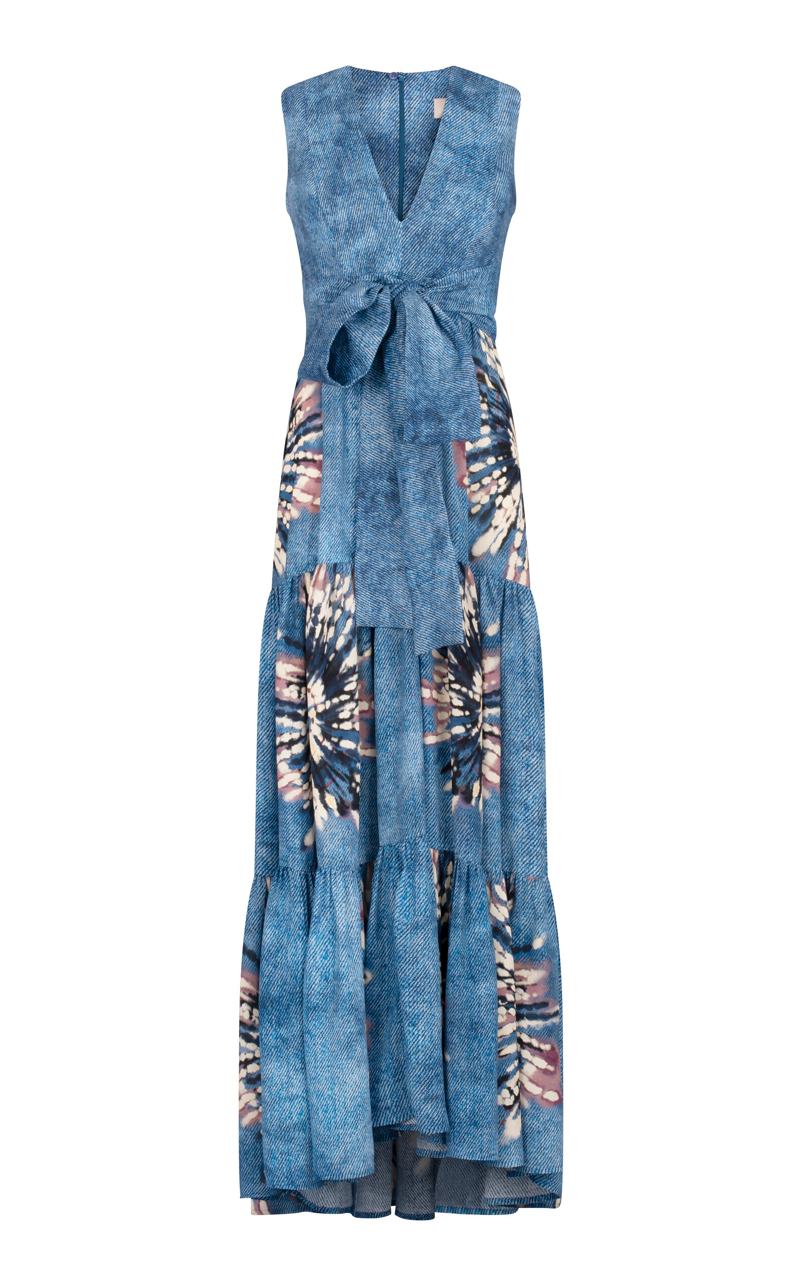 SILVIA TCHERASSI SHIRLEY PRINTED LINEN MAXI DRESS