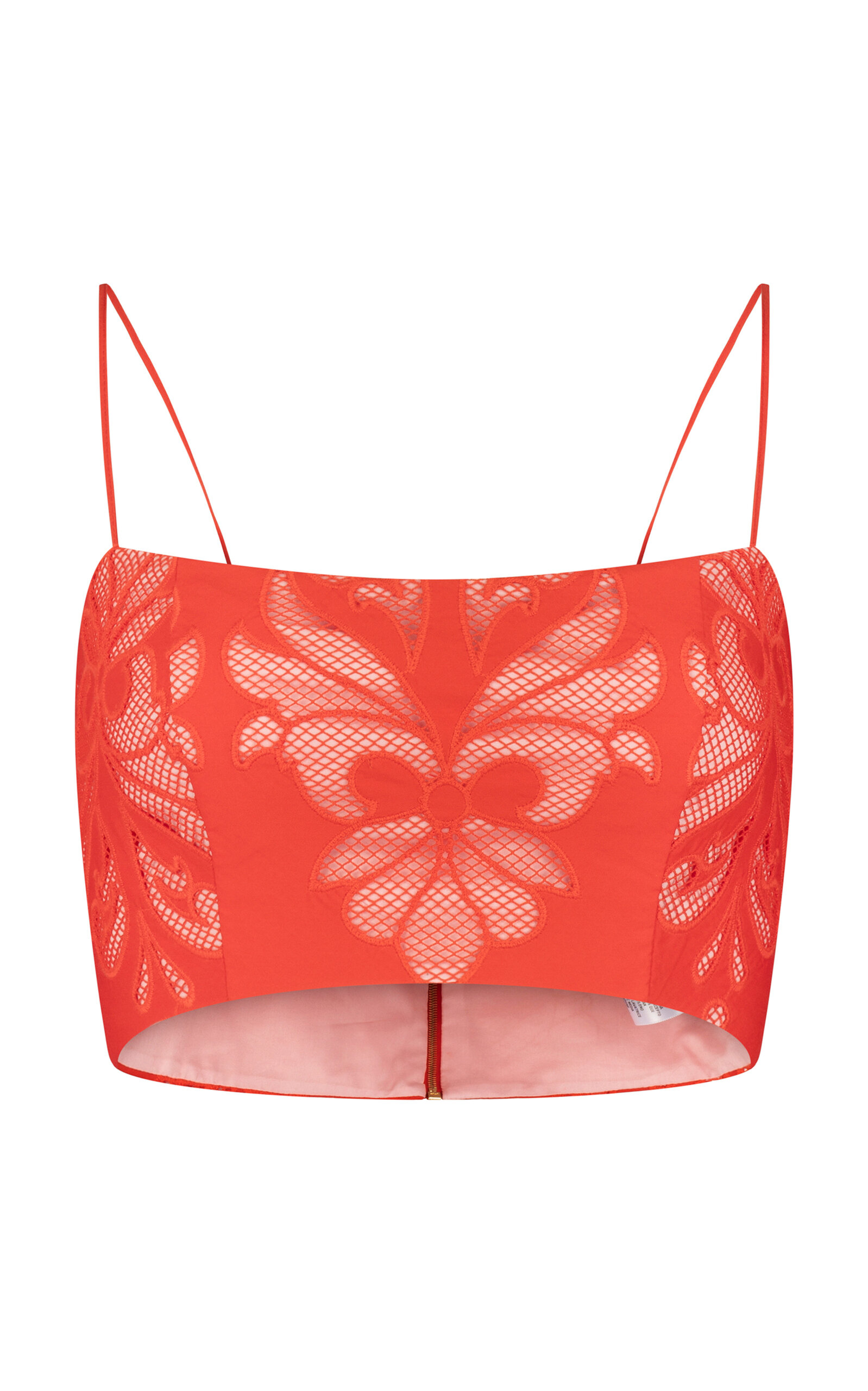 Silvia Tcherassi Trini Embroidered Cotton Top In Red