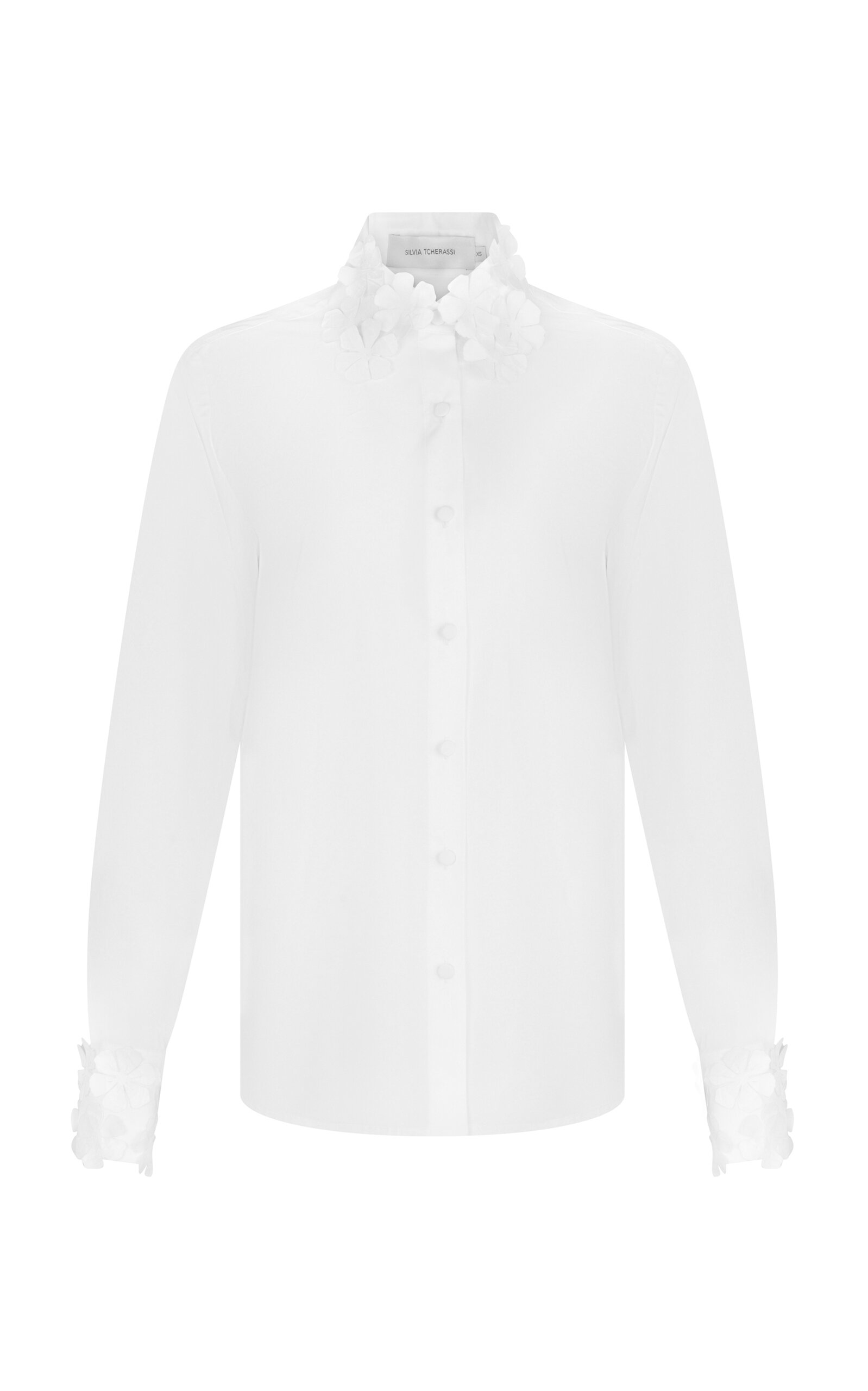 Silvia Tcherassi Flower Embellished Cotton Shirt