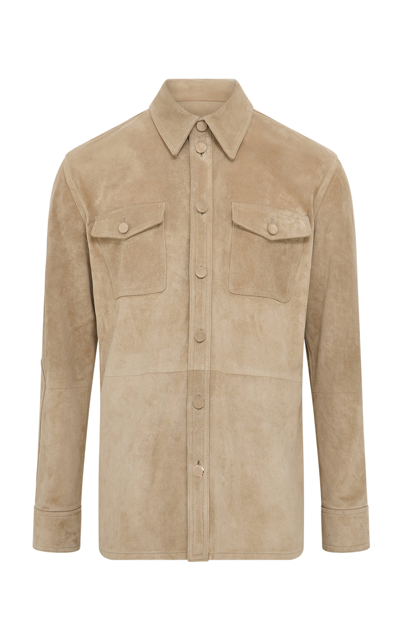 Gabriela Hearst Irene Suede Overshirt In Nude