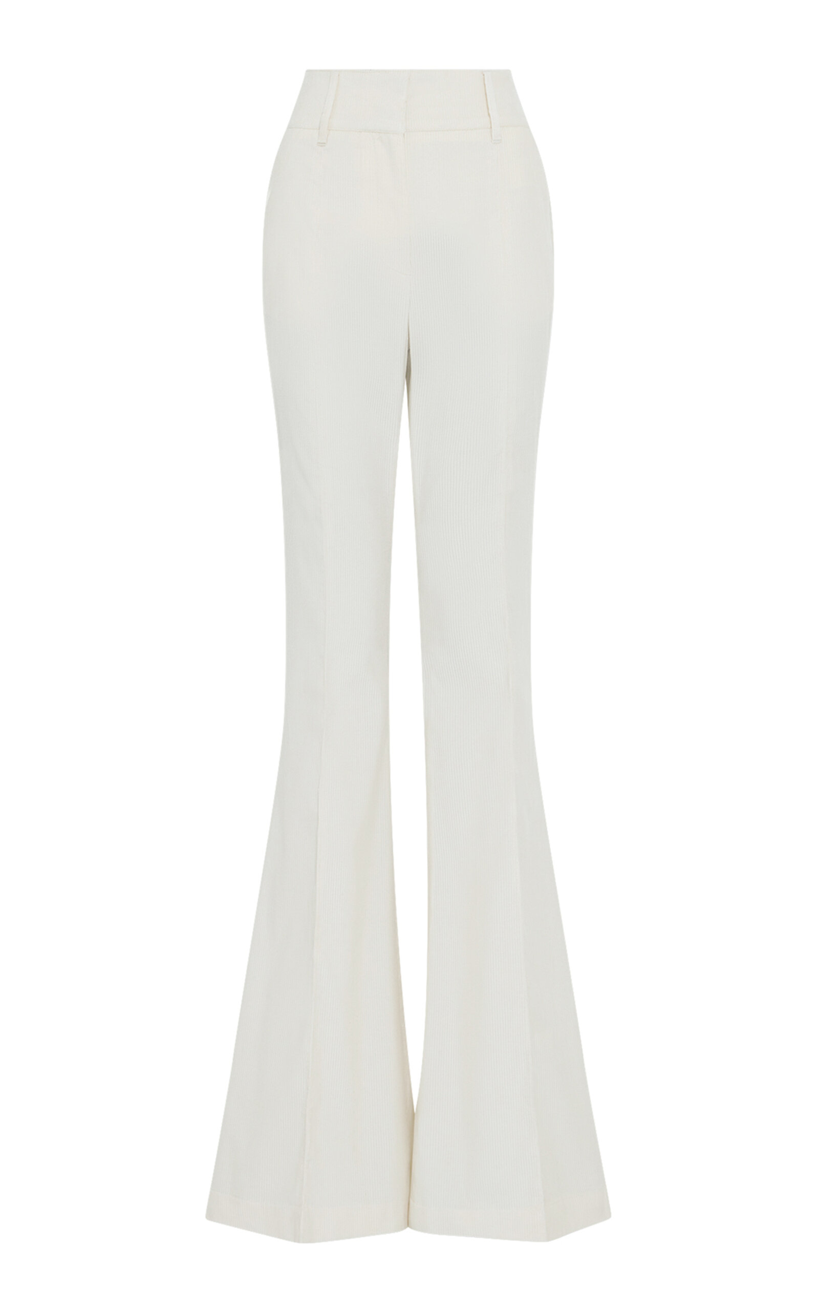 Shop Gabriela Hearst Ianthe Tailored Corduroy Flare Pants In Ivory