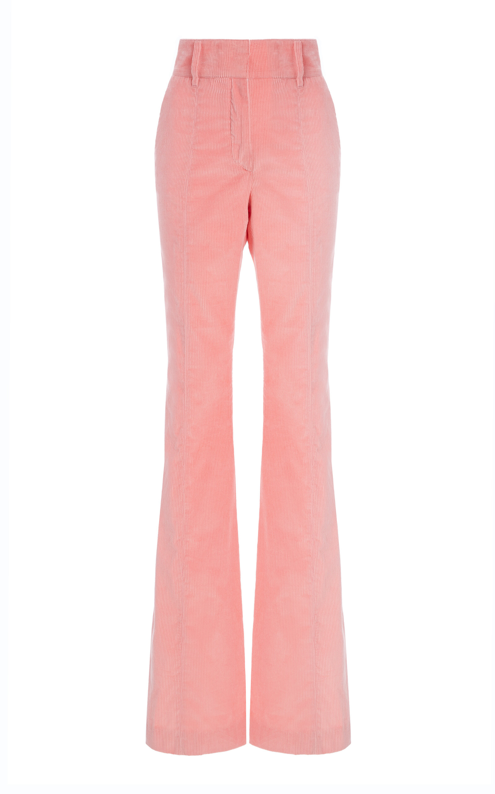 Gabriela Hearst Ianthe Tailored Corduroy Flare Pants In Pink