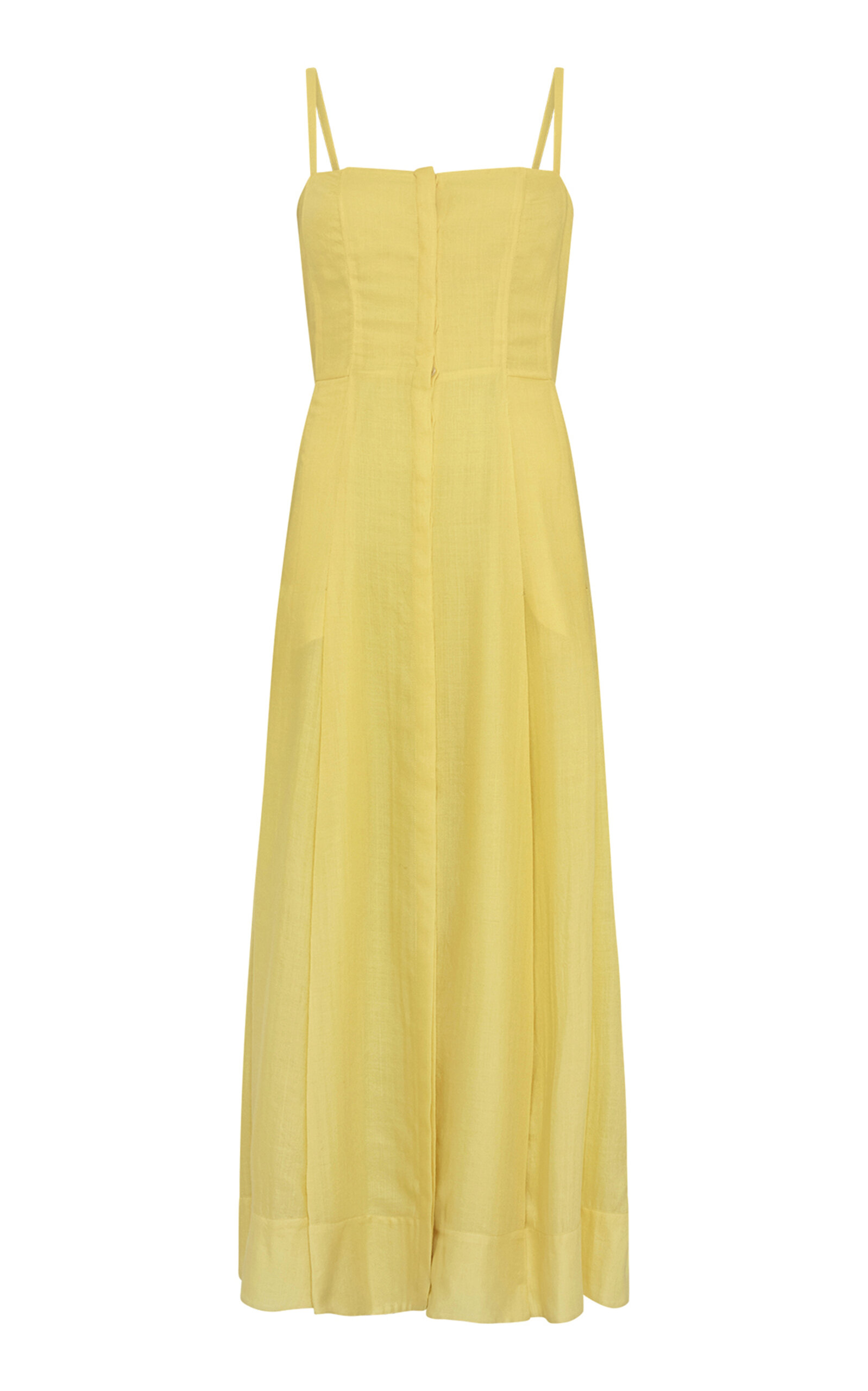 Gabriela Hearst Magritte Herringbone Cashmere-Silk Maxi Dress - Yellow