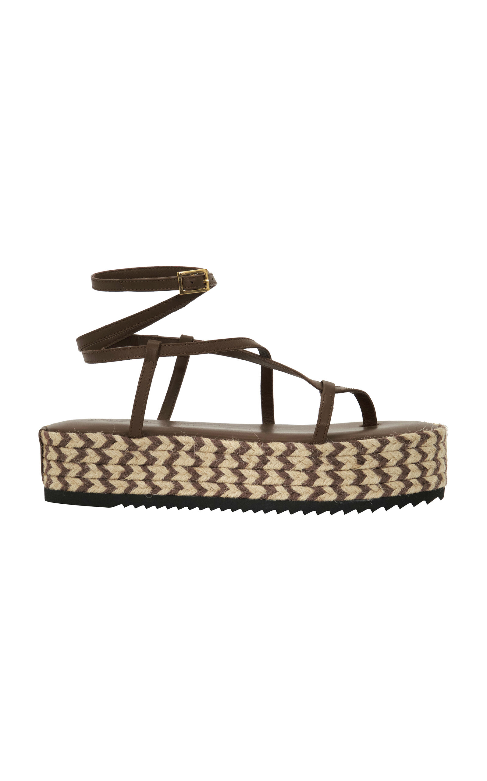 Johanna Ortiz Barbor Leather Platform Sandals - Brown
