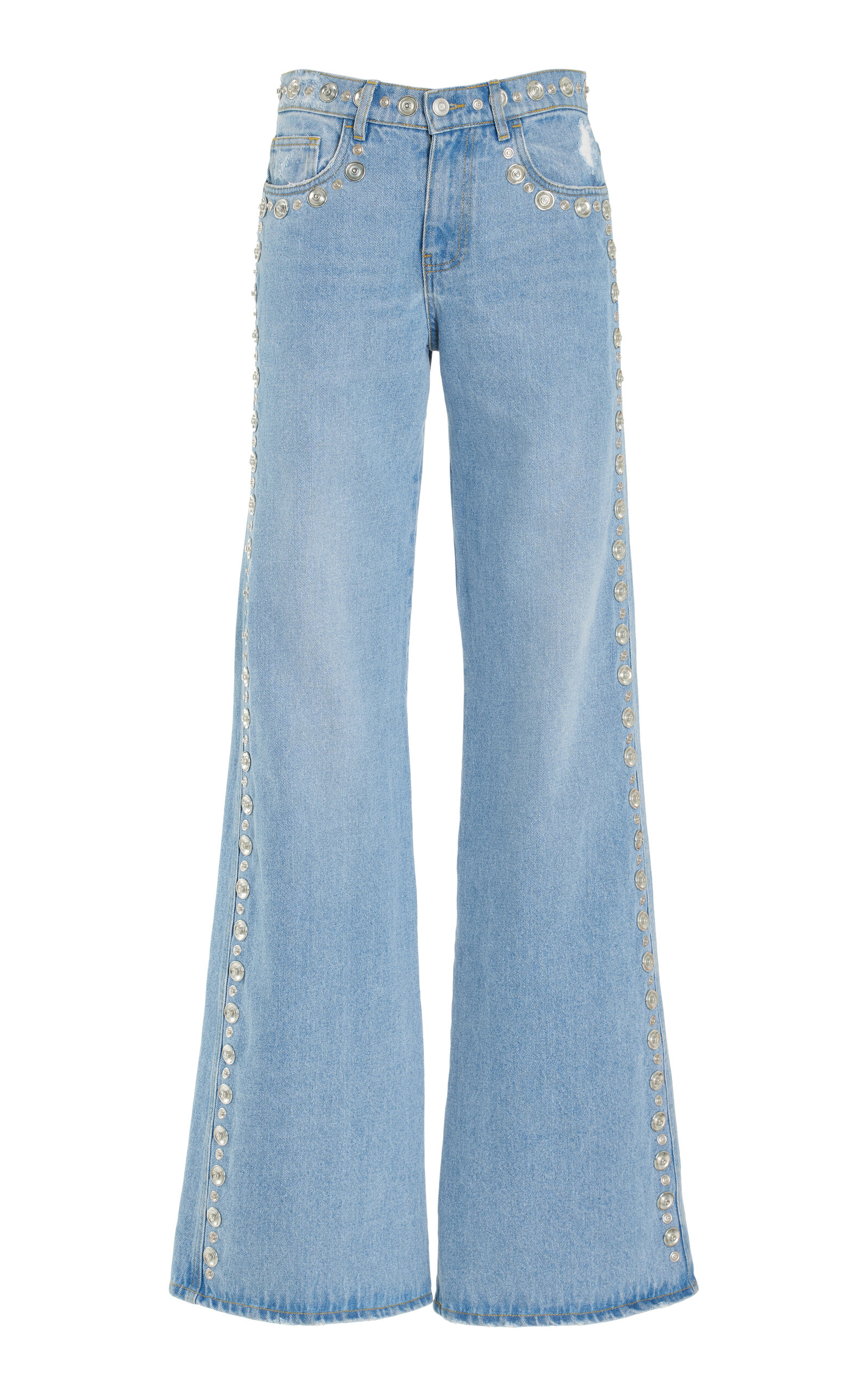 Coperni Studded Rigid High-Rise Wide-Leg Jeans