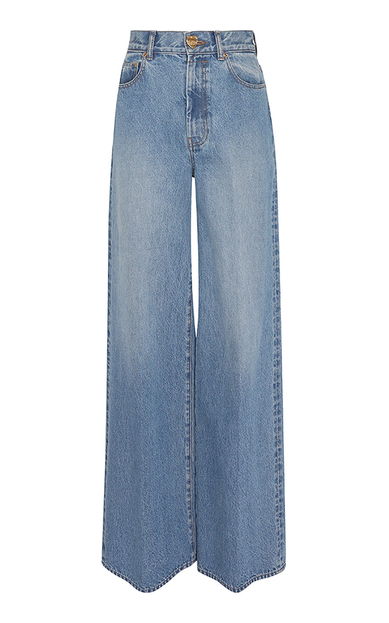 Zimmermann Crush Long Rigid High-Rise Straight-Leg Jeans
