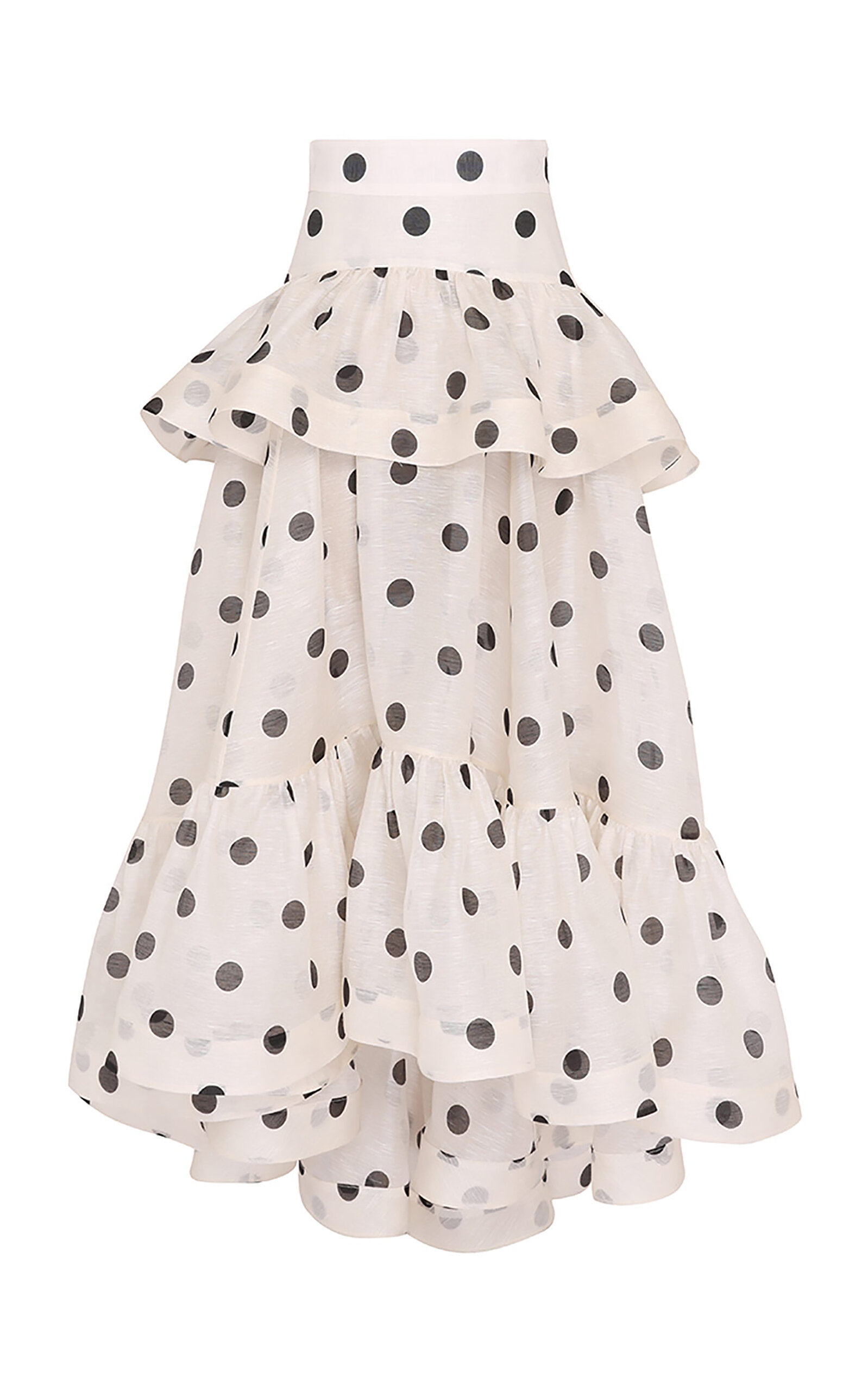 Zimmermann Crush Tiered Linen-Silk Maxi Skirt