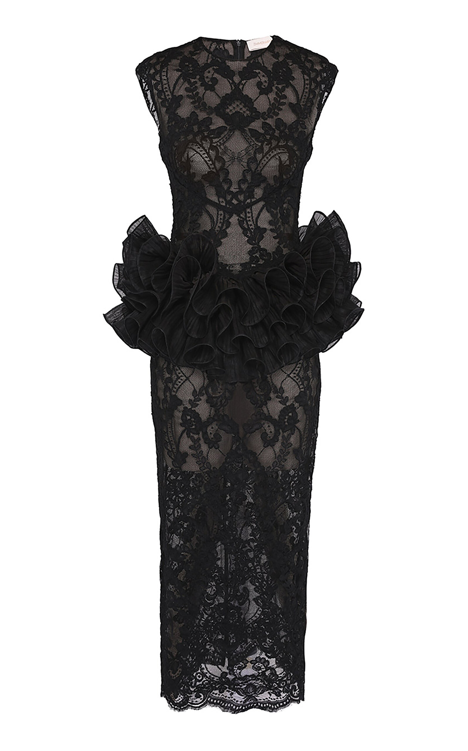 Zimmermann Crush Midi Dress - Women's - Silk/polyester In Black