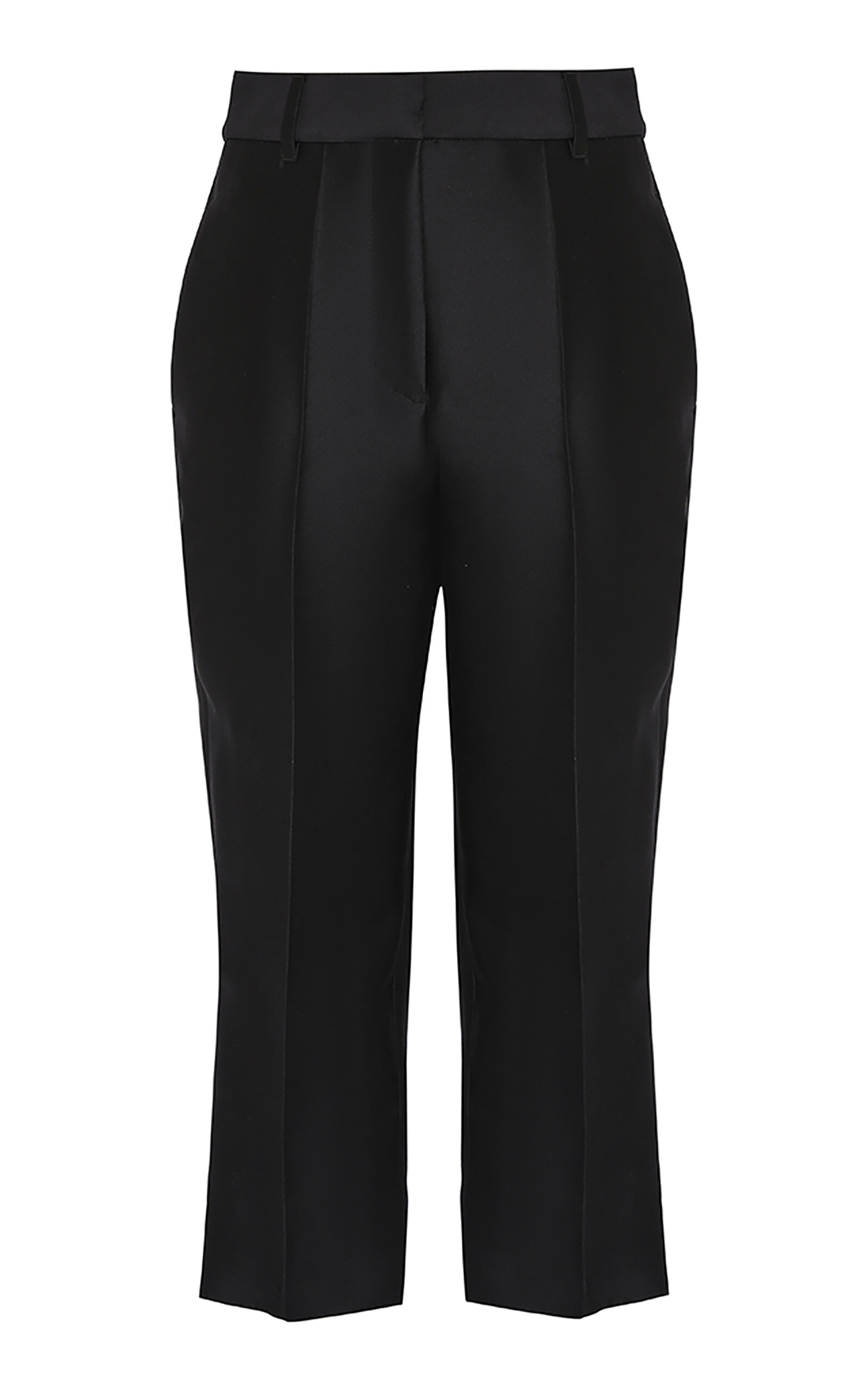 Zimmermann Crush Cropped Silk-wool Pants In Black