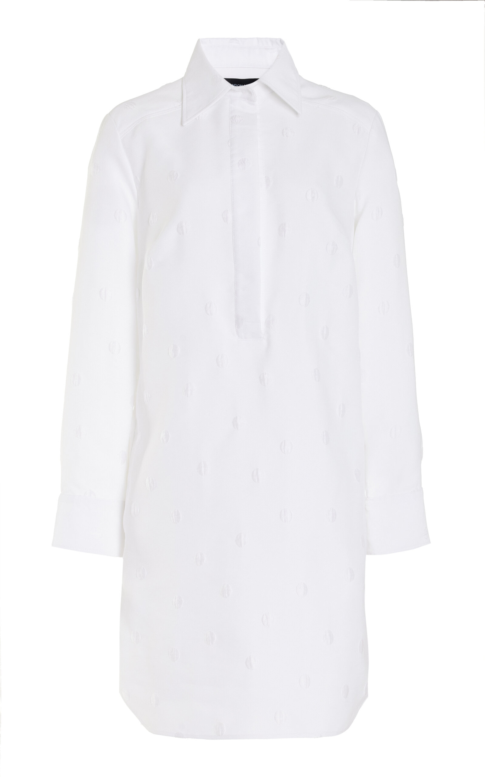 Brandon Maxwell The Lola Polka-dotted Jacquard Tunic Midi Dress In White