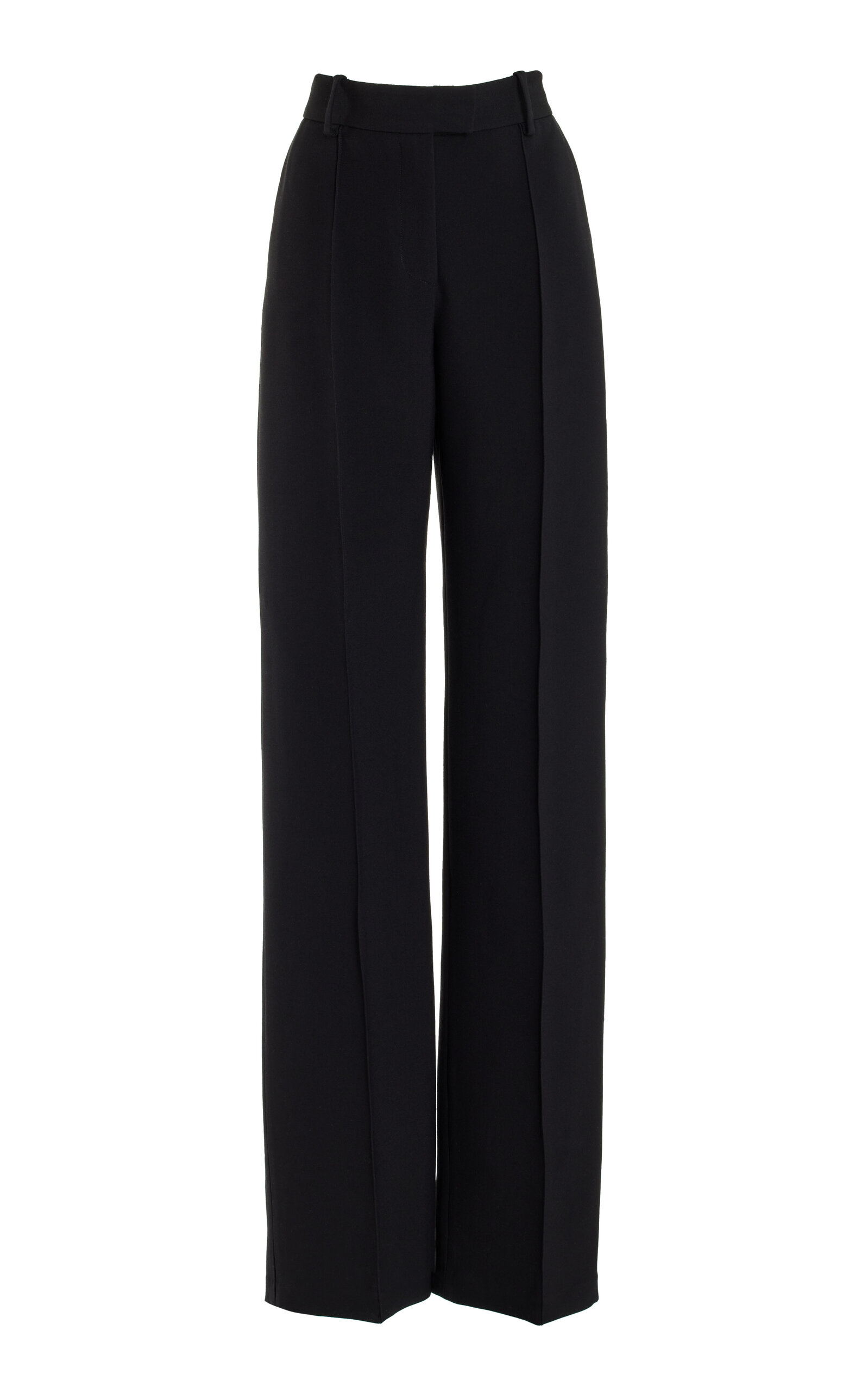 Brandon Maxwell The Jax Wool-Silk Crepe Straight-Leg Pants