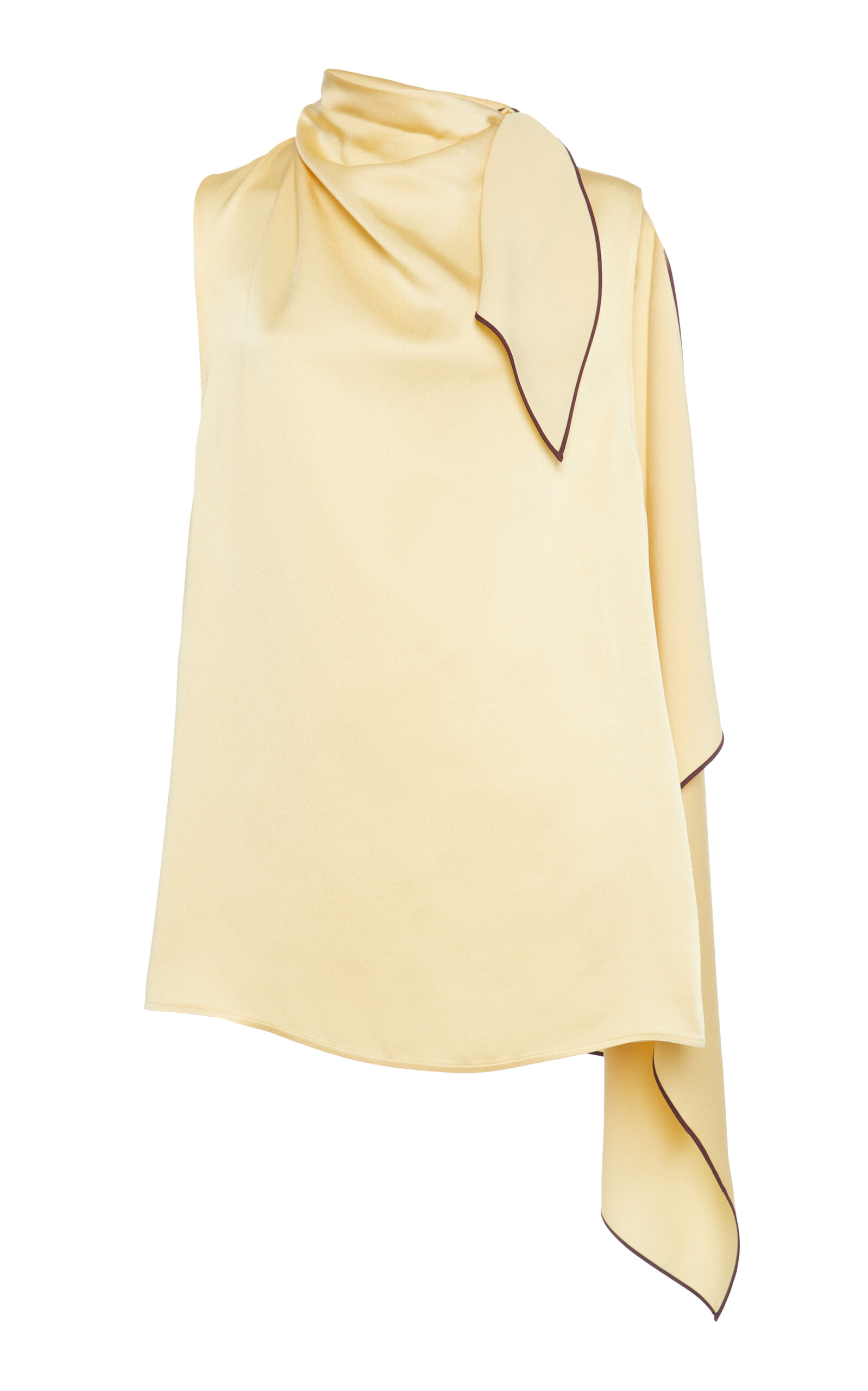 Stella McCartney Scarf-Neck Satin Top - Yellow
