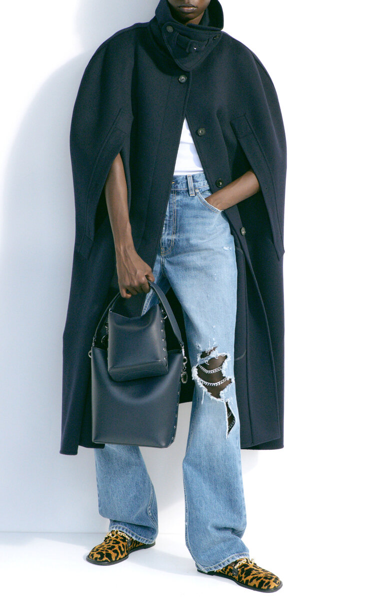 Stella Mccartney Chain-detailed Stretch Straight-leg Jeans