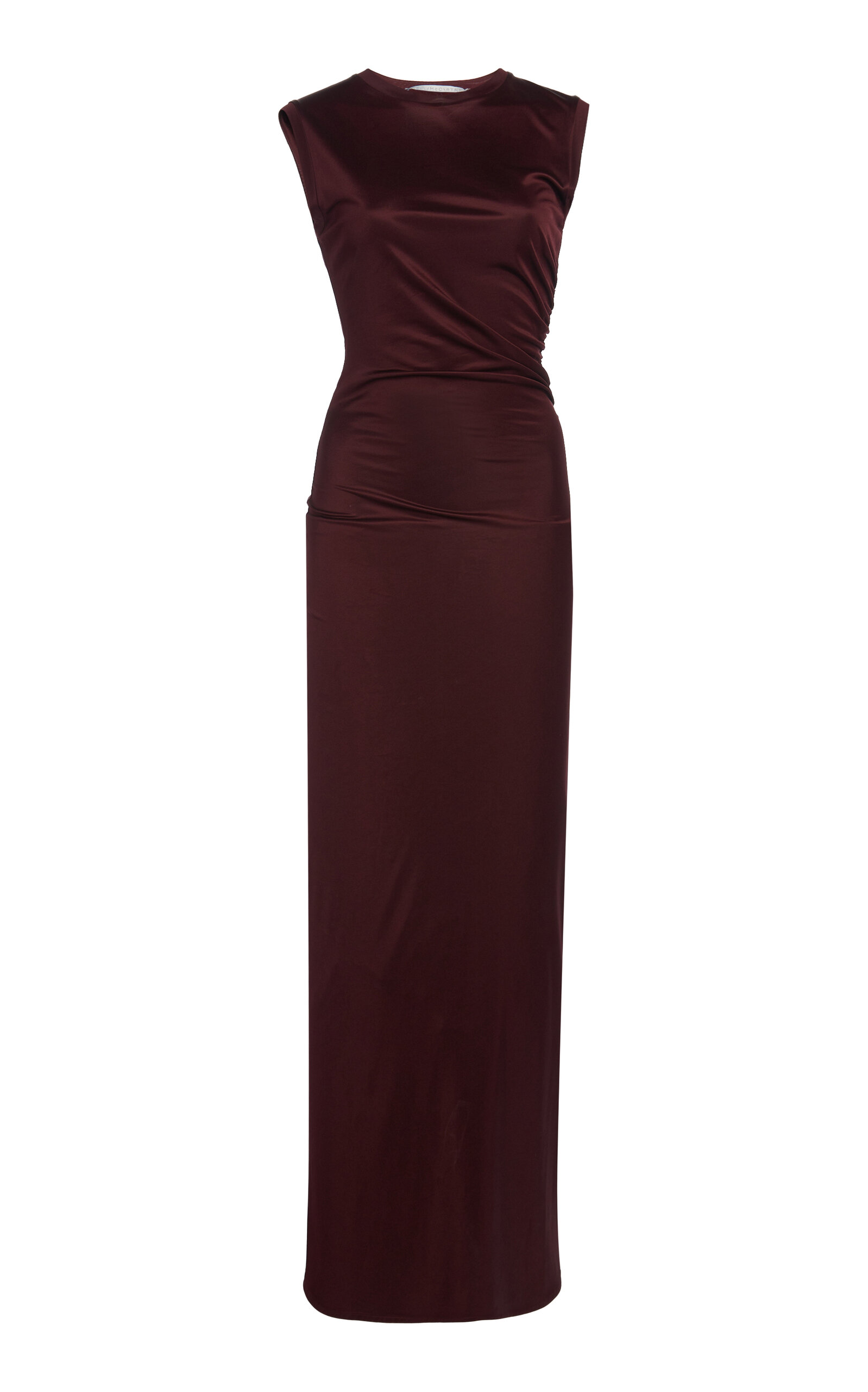 Stella McCartney Ruched Jersey Midi Dress - Burgundy