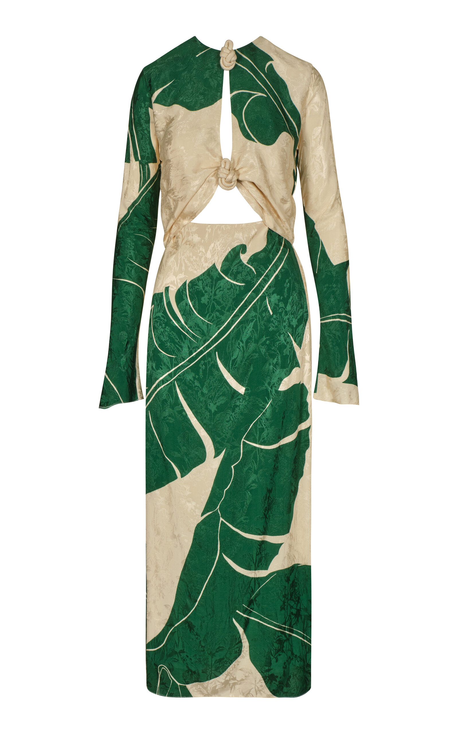 Shop Johanna Ortiz Into The Wild Knotted Maxi Dress In Green