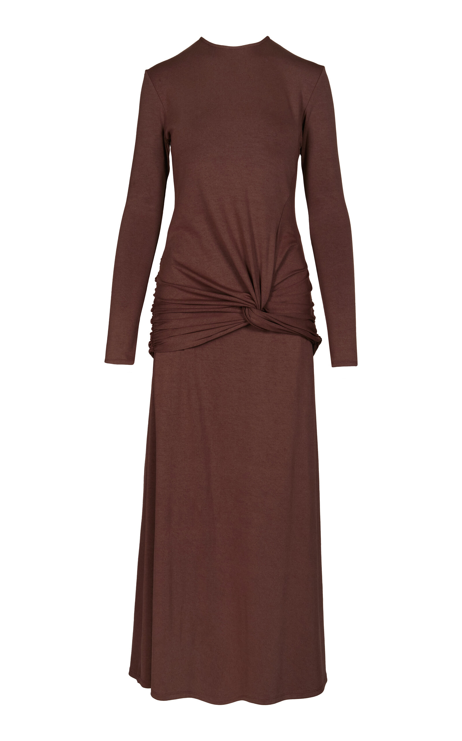 Johanna Ortiz Sail Shade Twisted Midi Dress - Brown