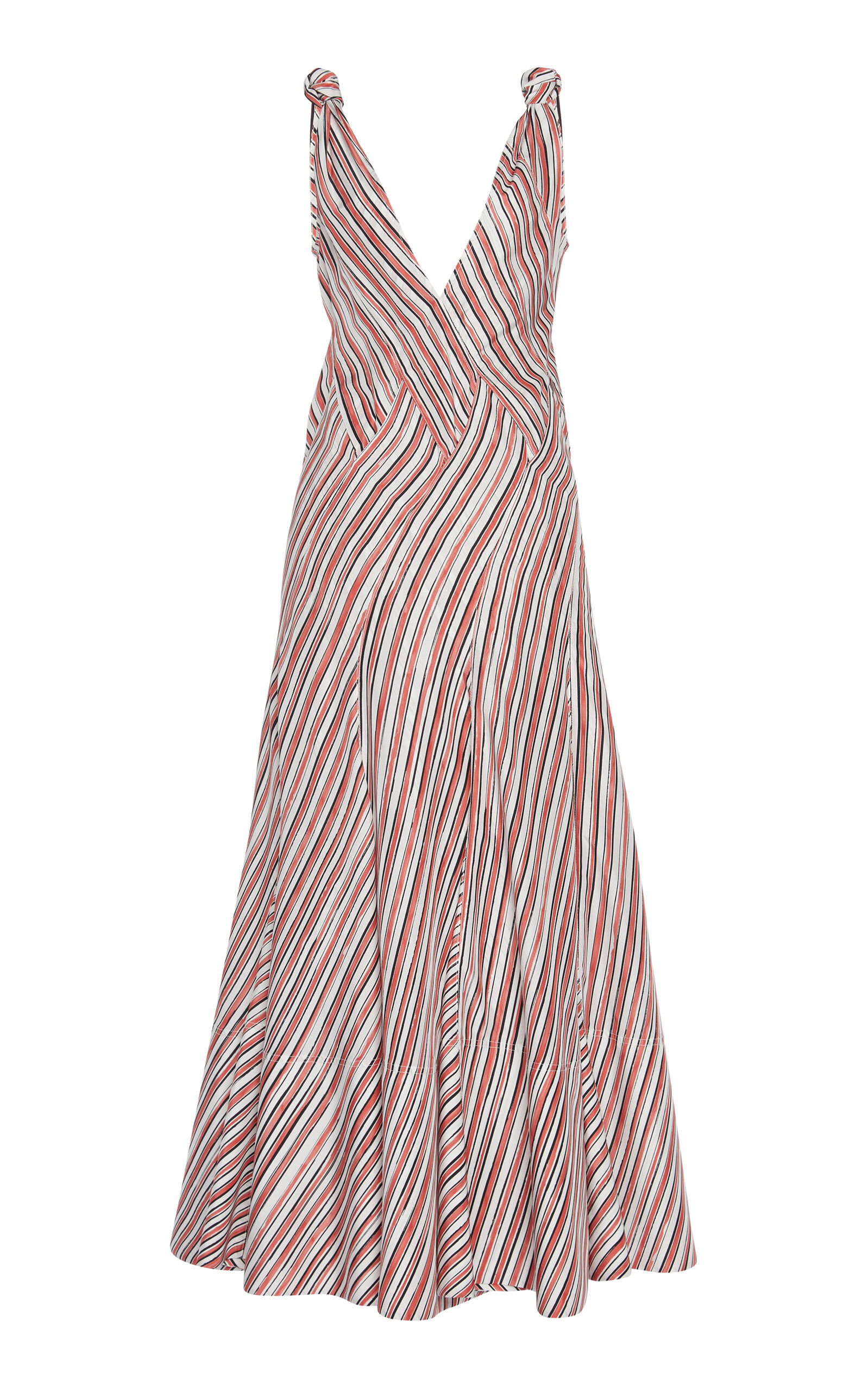 Bottega Veneta Striped Habotai Silk Gown In Multi