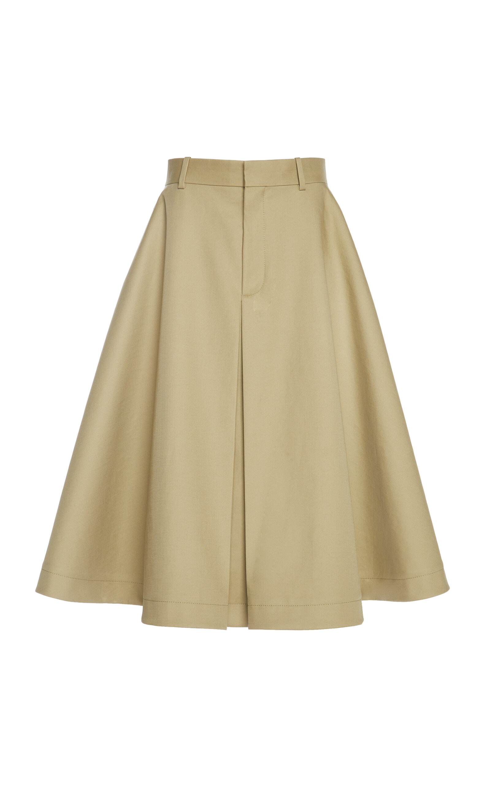 Bottega Veneta Fine Compact Cotton-Twill A-Line Skirt