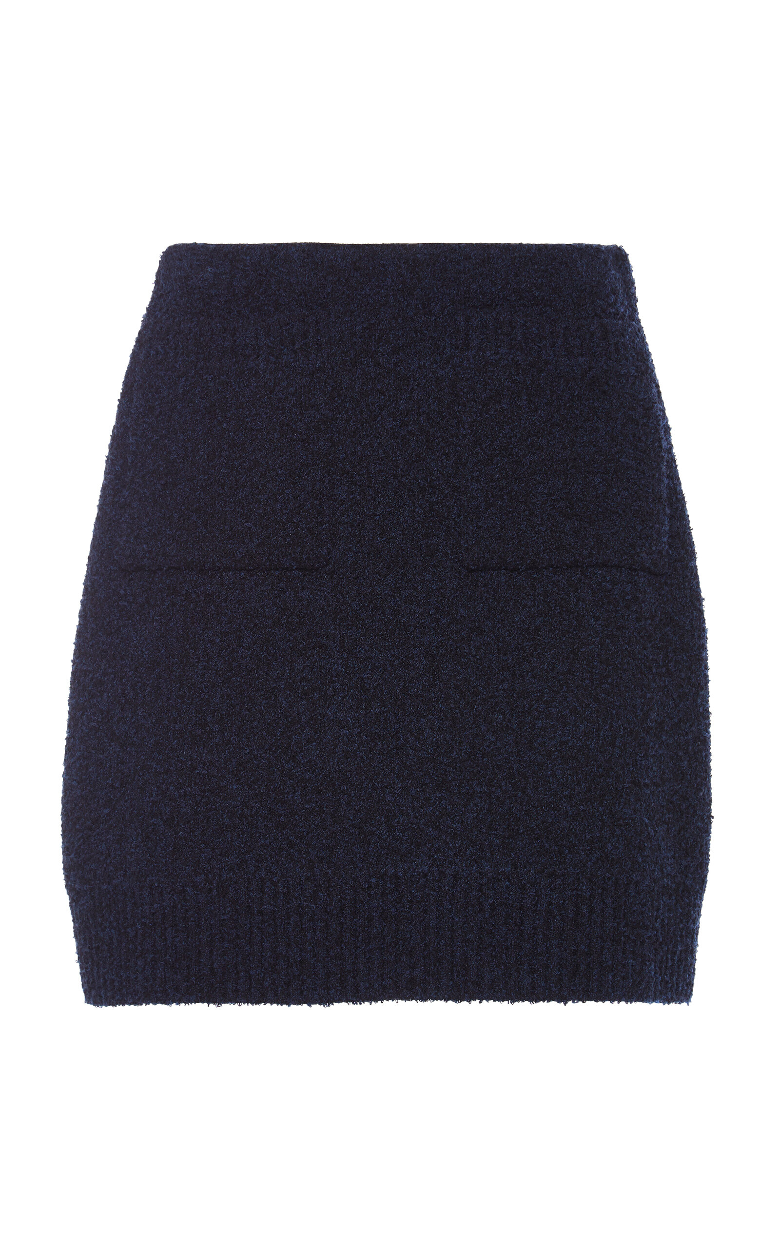 Bottega Veneta Mini Skirt In Cotton Blend With Front Pockets In Navy