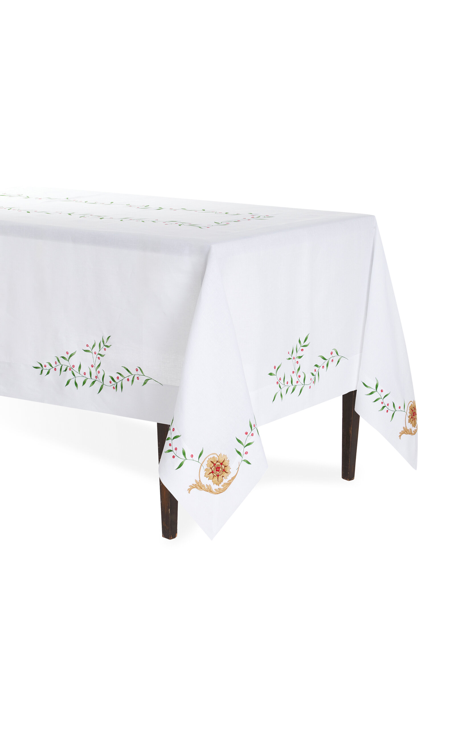 Moda Domus Hand-Painted and Embroidered Linen Tablecloth - Multi