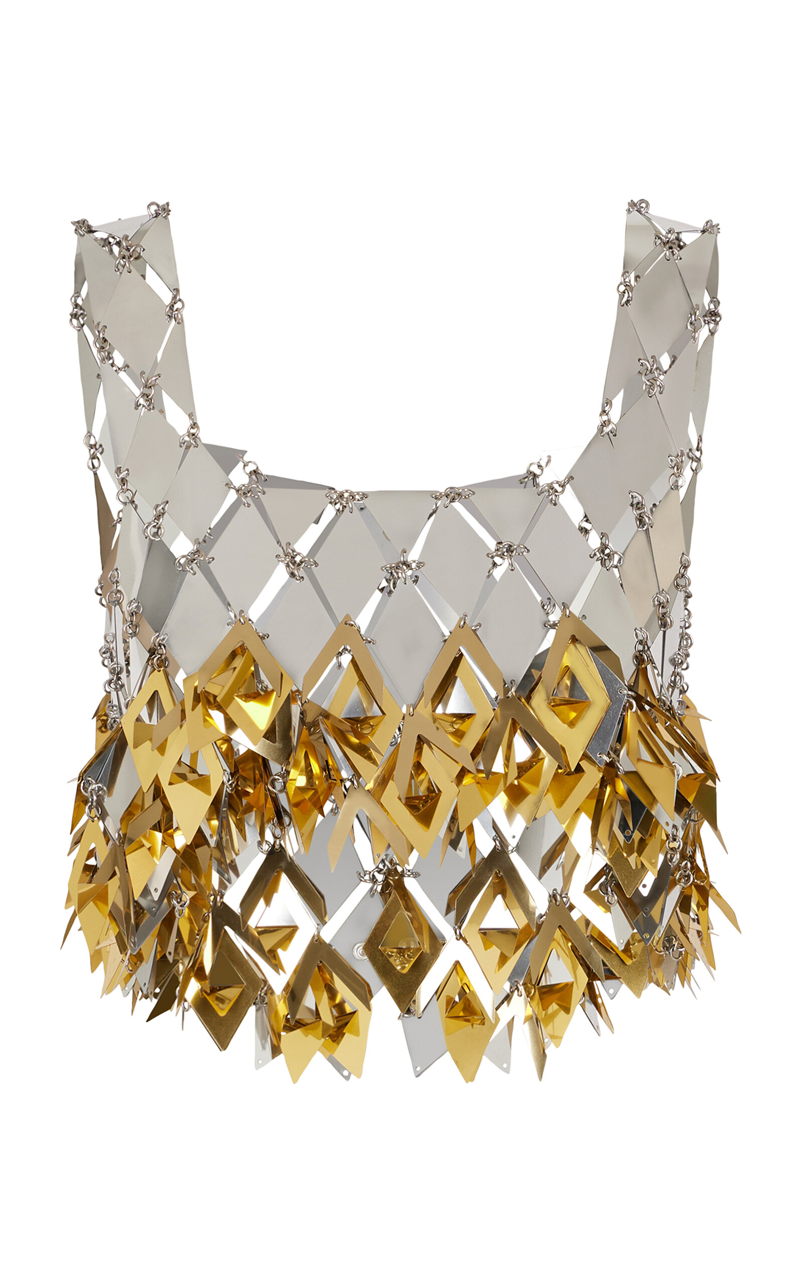 Rabanne Paillette-sequin Chainmail Tank Top In Metallic