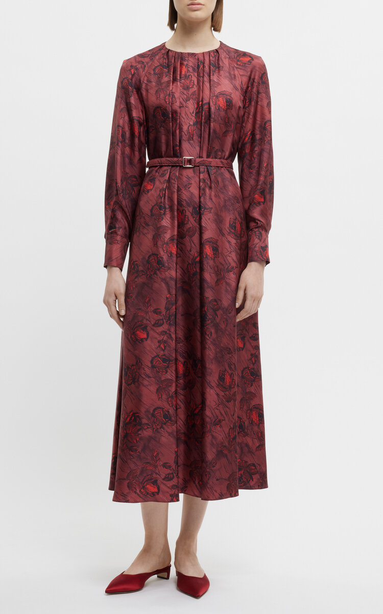 EMILIA WICKSTEAD BAHITI PRINTED SILK MIDI DRESS