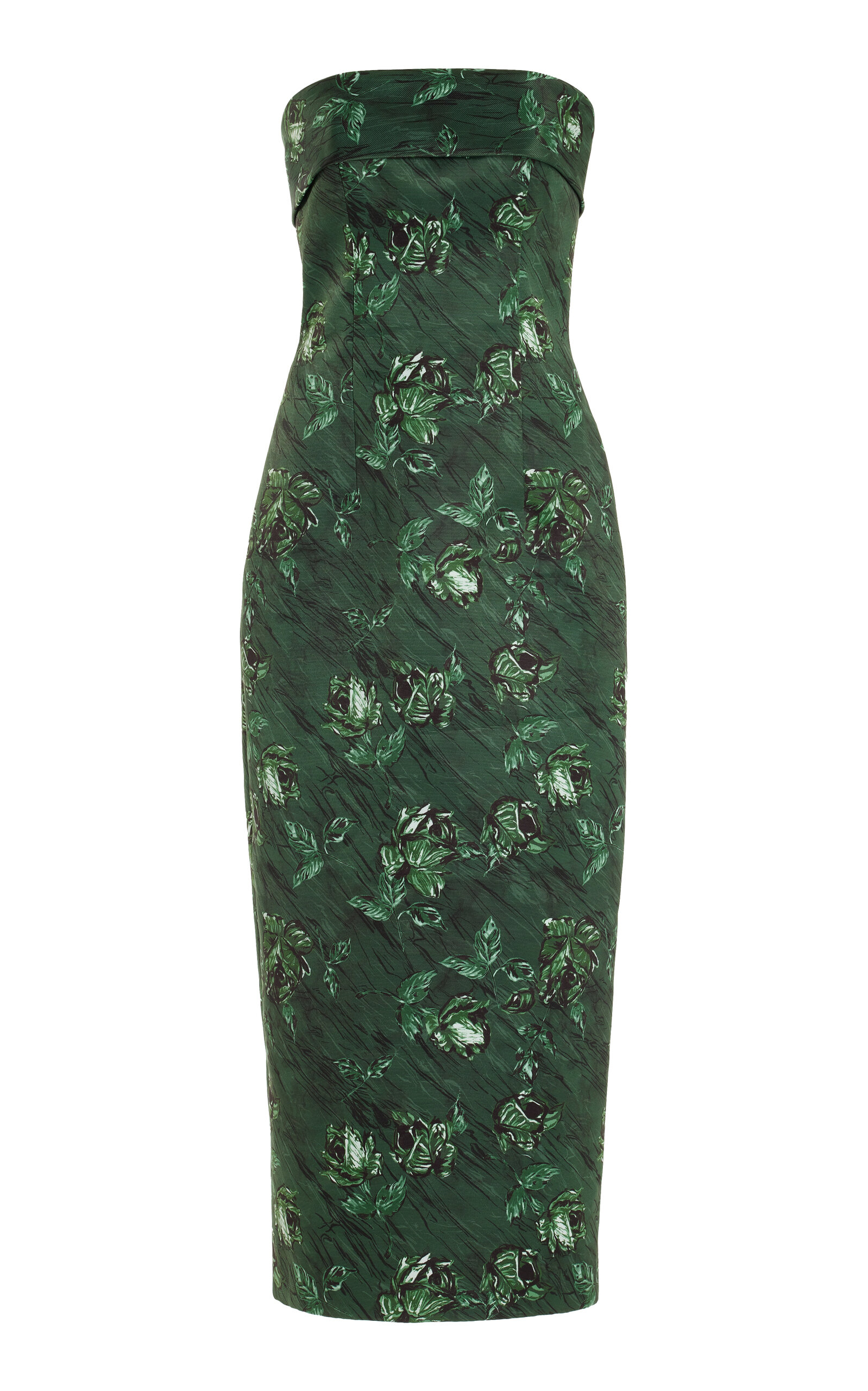 Emilia Wickstead Keeley Floral Taffeta Midi Dress - Green