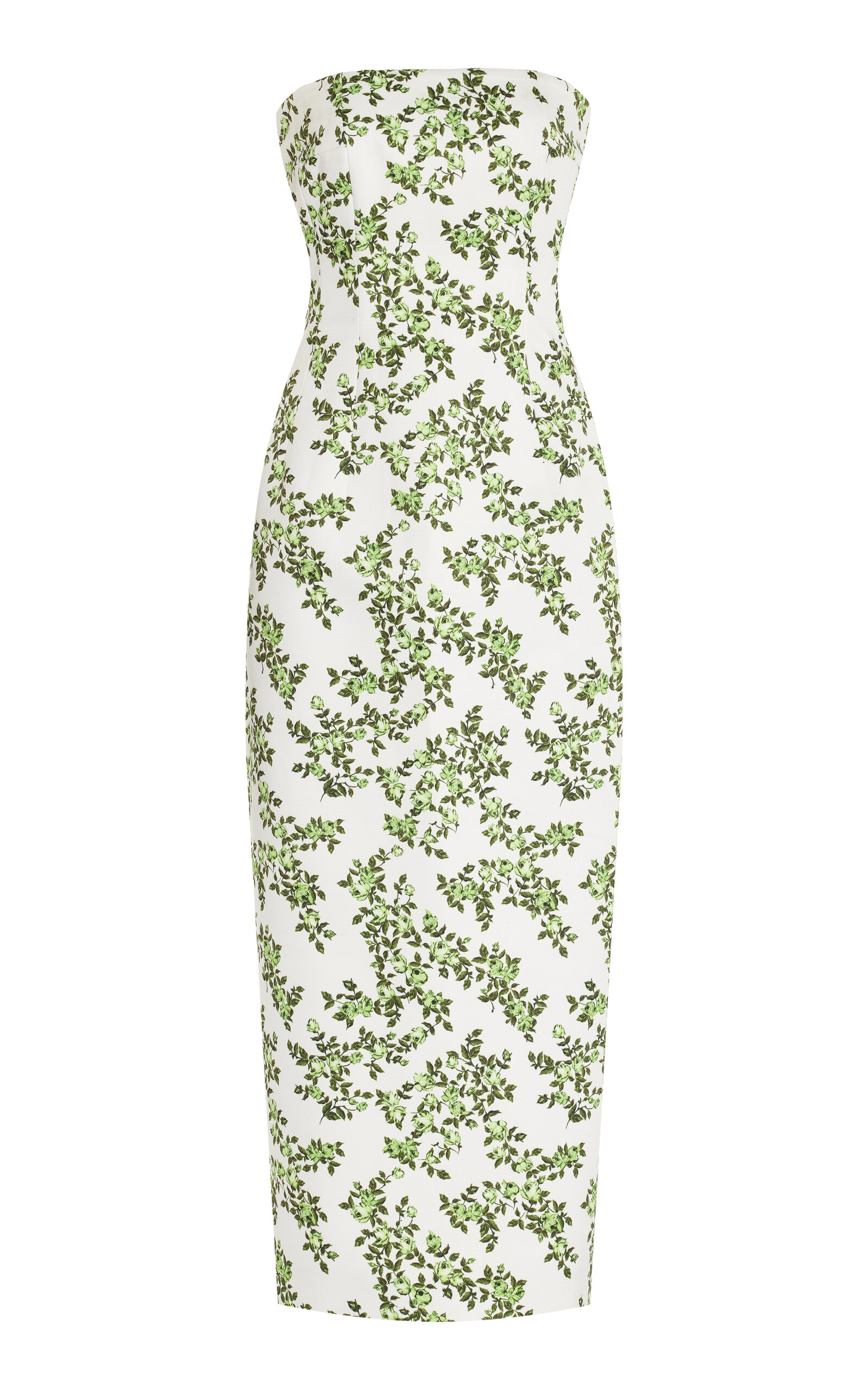 EMILIA WICKSTEAD LEILA STRAPLESS TAFFETA MIDI DRESS