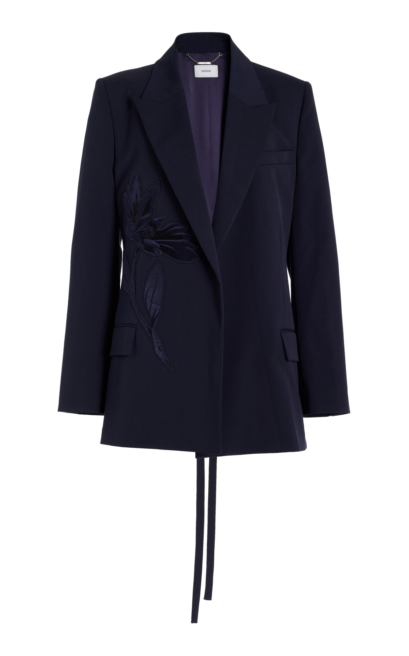 Erdem Embroidered Suiting Blazer - Navy