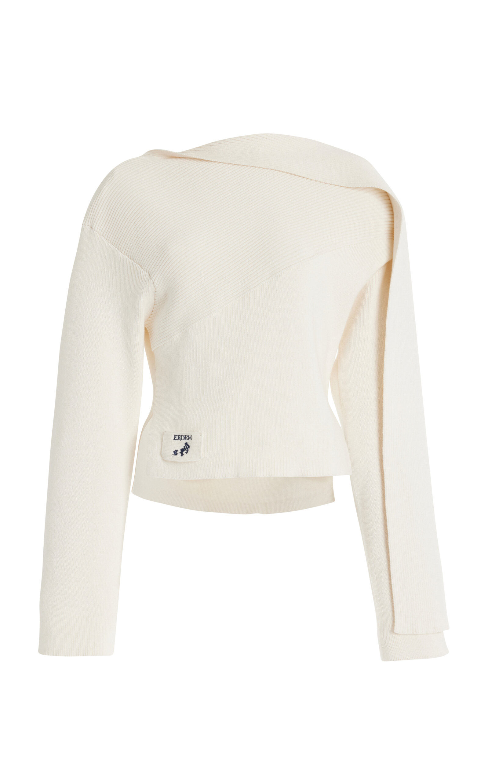 ERDEM DRAPED ORGANIC COTTON-WOOL SWEATER