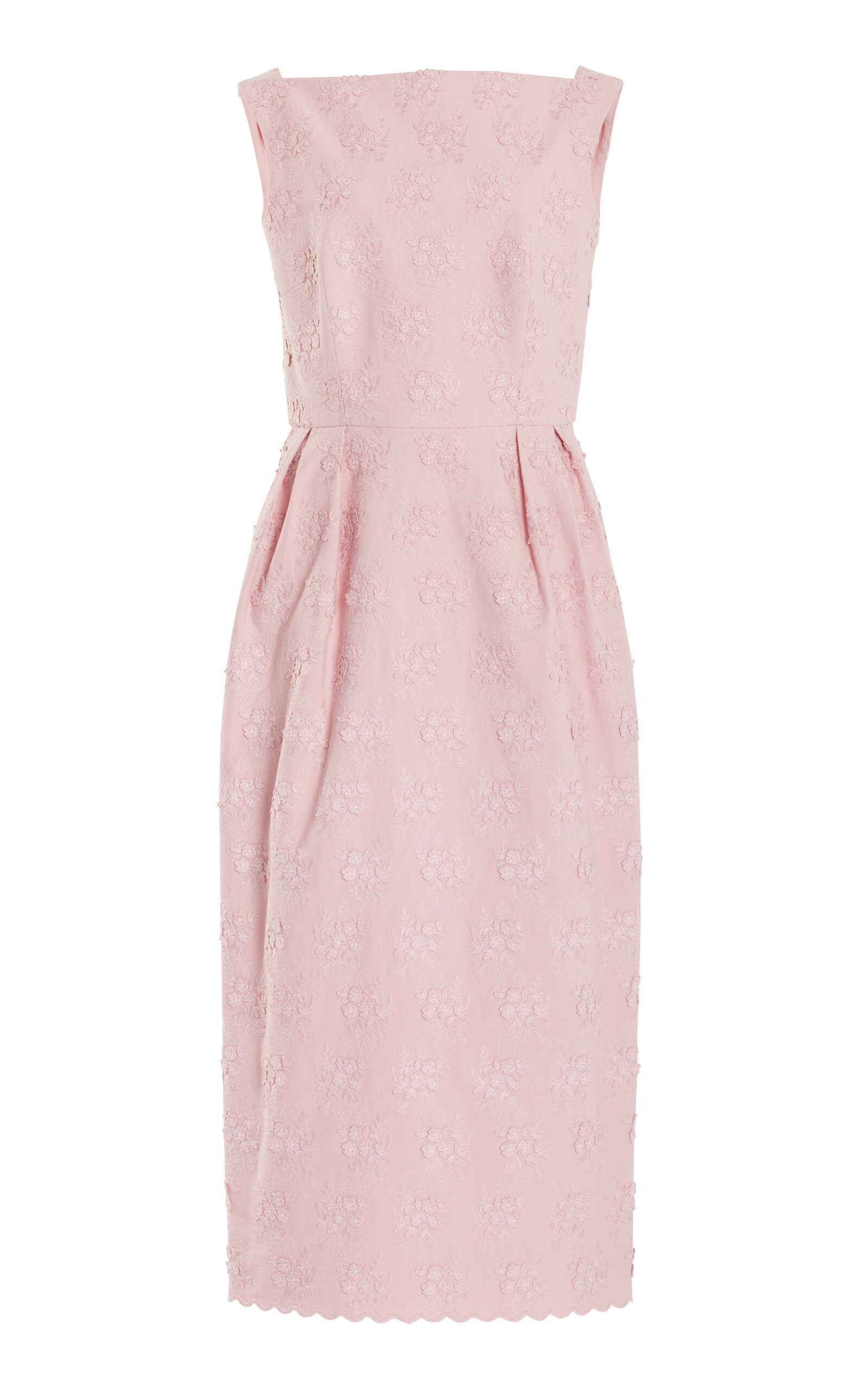 ERDEM EMBROIDERED COTTON-BLEND MIDI DRESS 