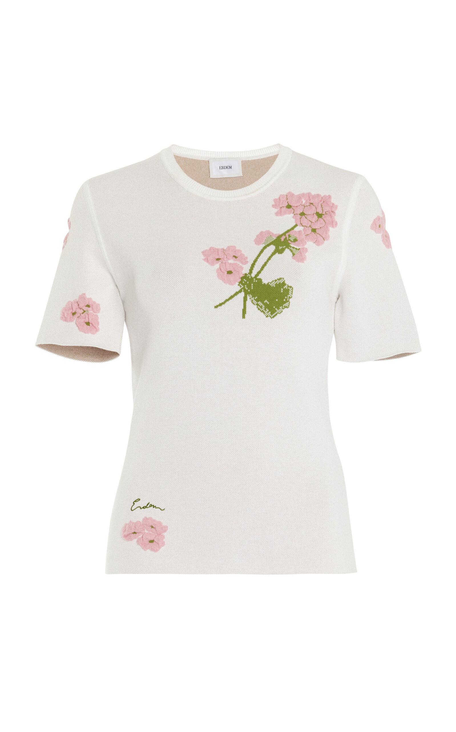 Erdem Embroidered Knit Jacquard Top - White - XS - Women's Clothing