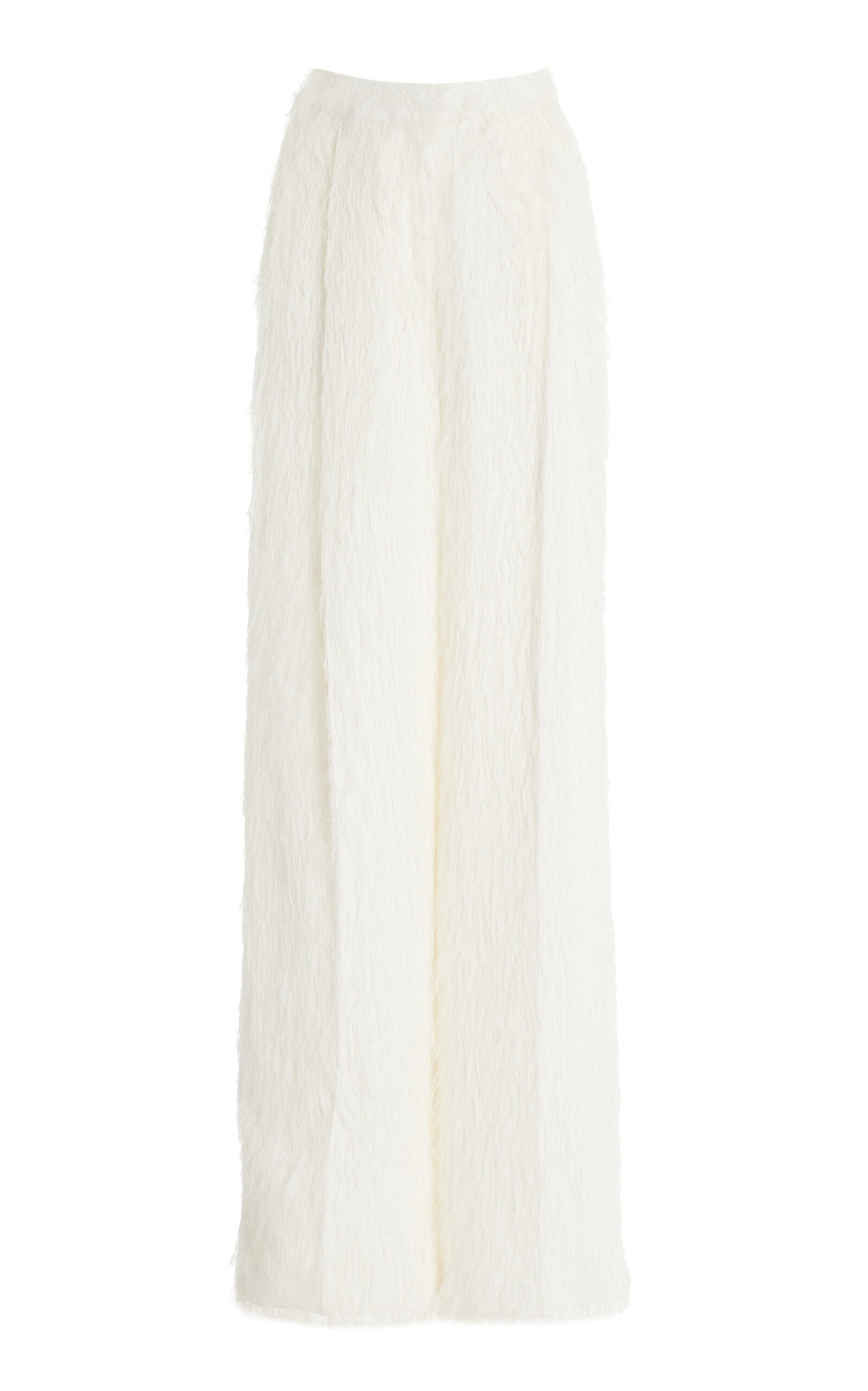 Oscar de la Renta Fringed Fil Coupe Wide-Leg Pants - Ivory