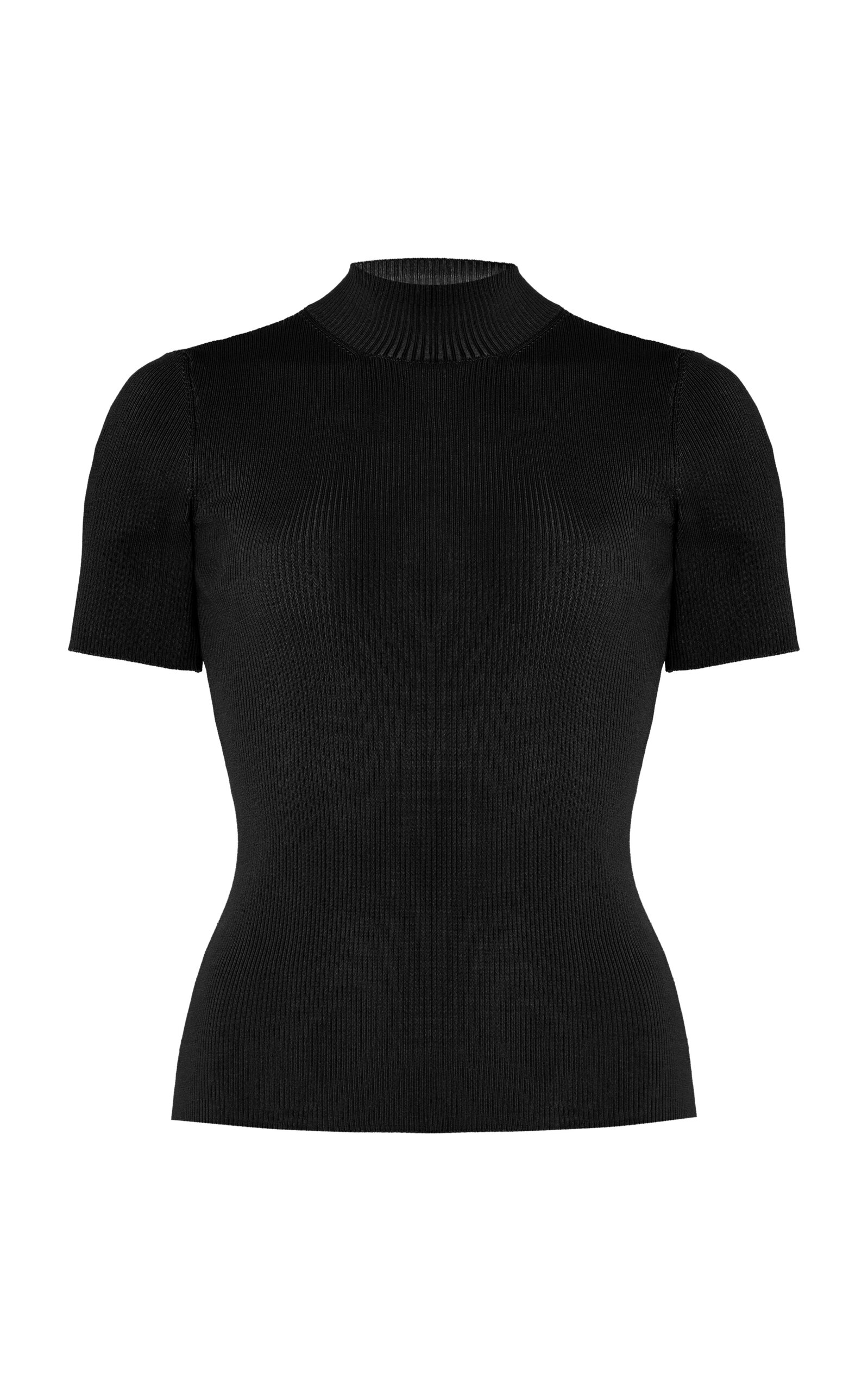 Oscar de la Renta Knit Silk-Blend Top - Black