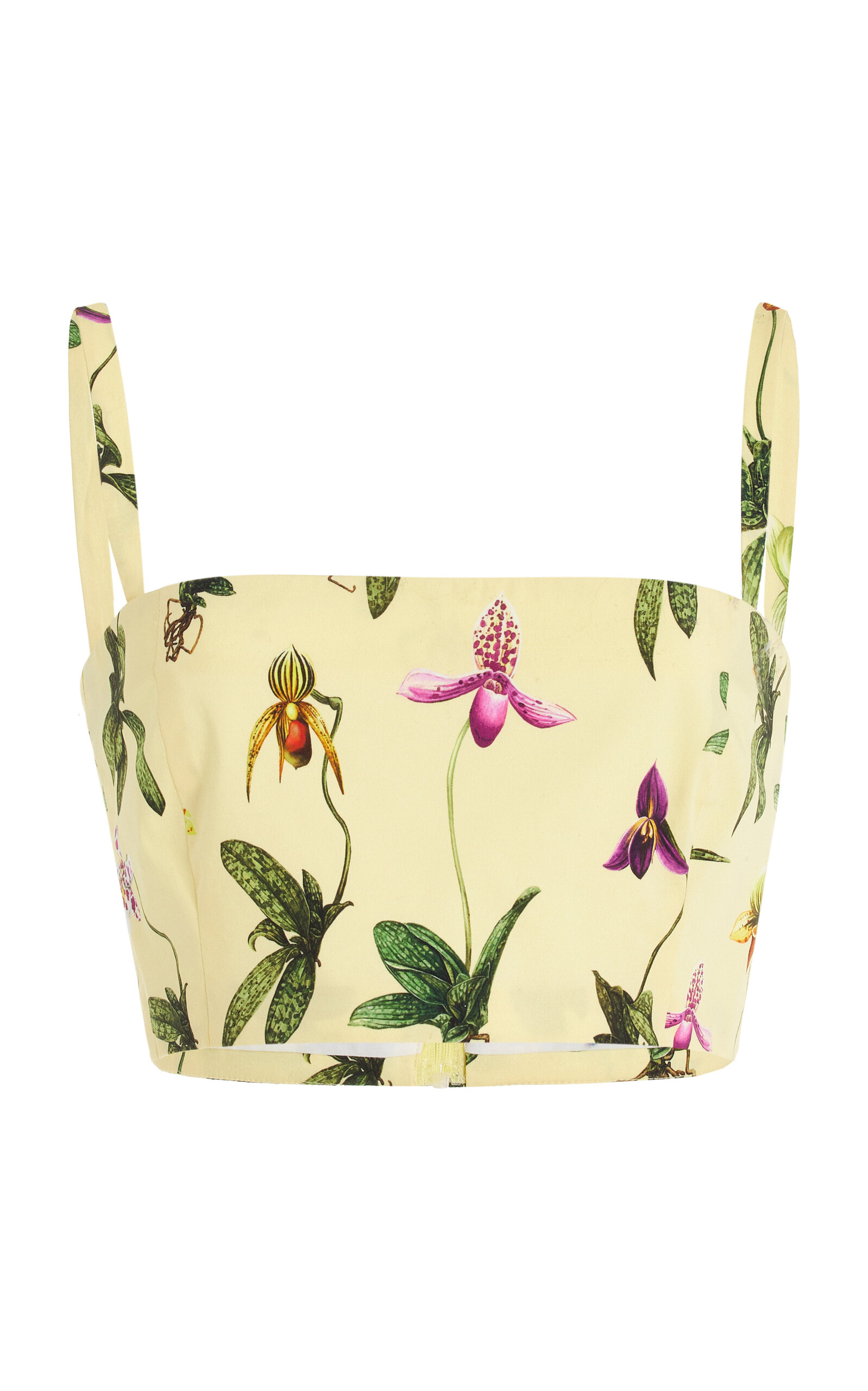 Oscar de la Renta Cropped Cotton Poplin Tank Top