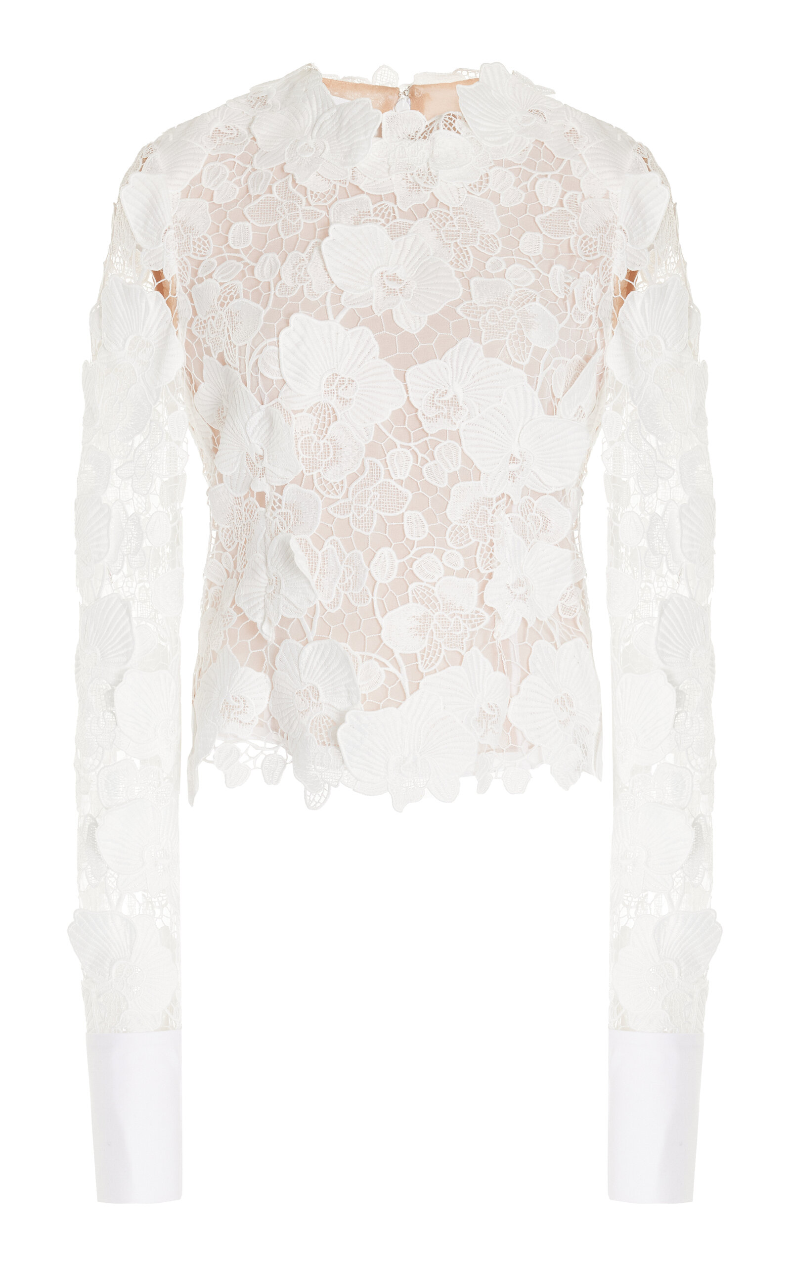 Oscar de la Renta Guipure Lace Top - White