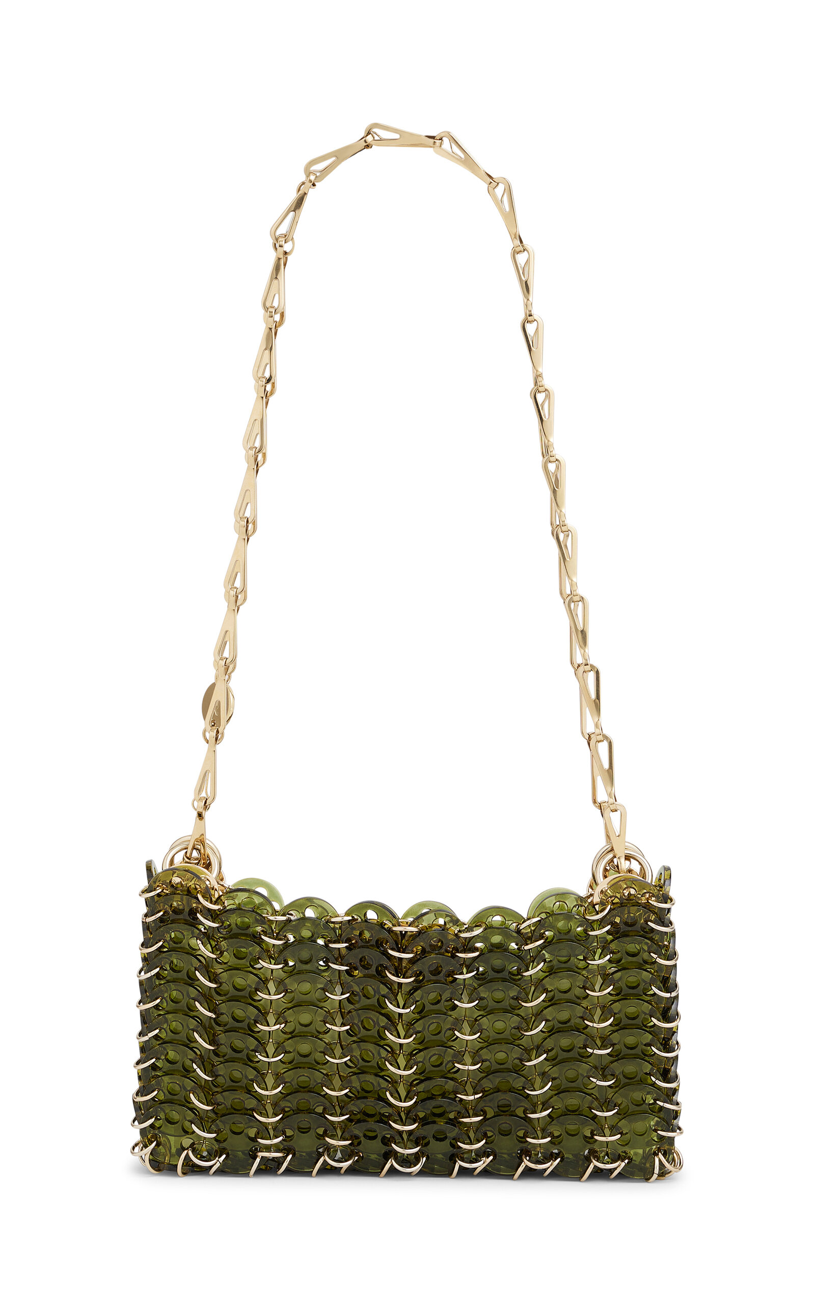 Rabanne Chain Link Acrylic Shoulder Bag - Green - OS