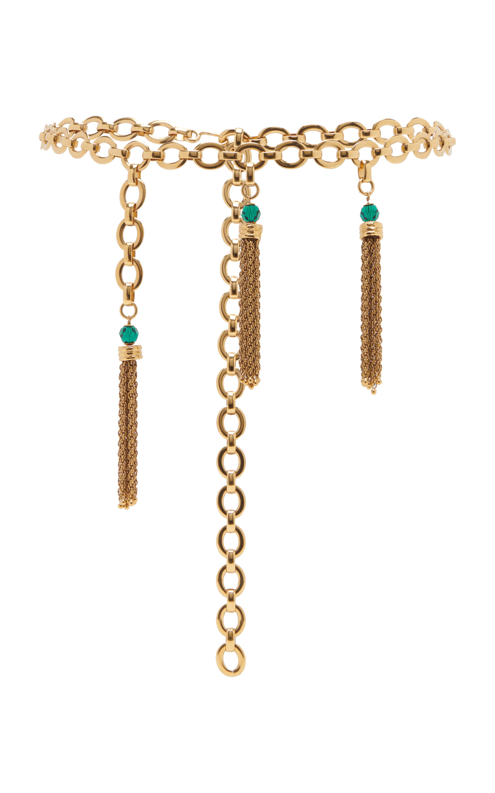CHLOÉ EMBELLISHED GOLD-TONE CHAIN BELT