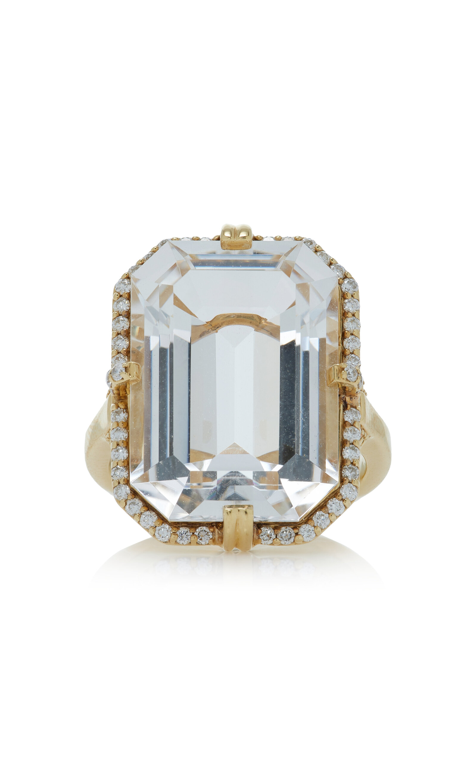 18K Yellow Gold  Rock Crystal Ring
