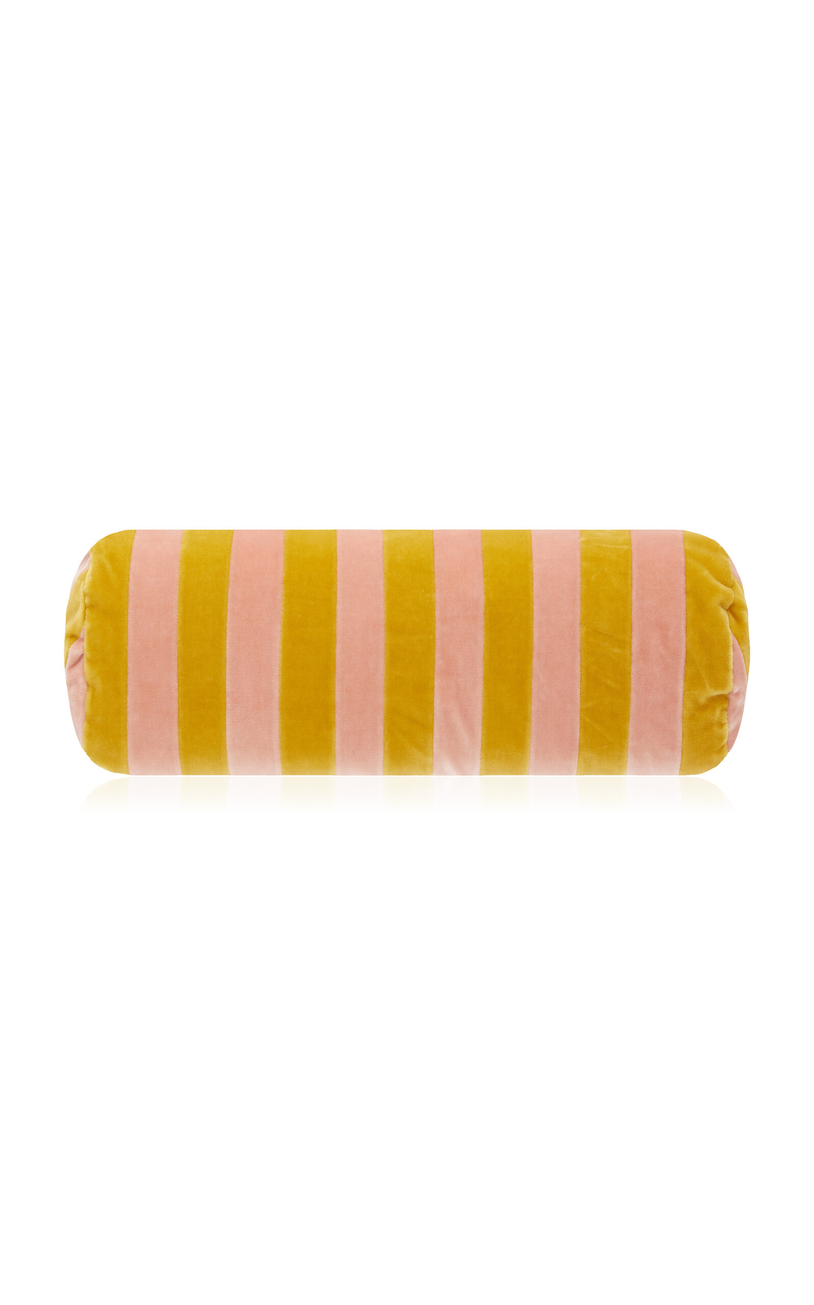 Christina Lundsteen Bolster Cotton Velvet Cushion In Yellow
